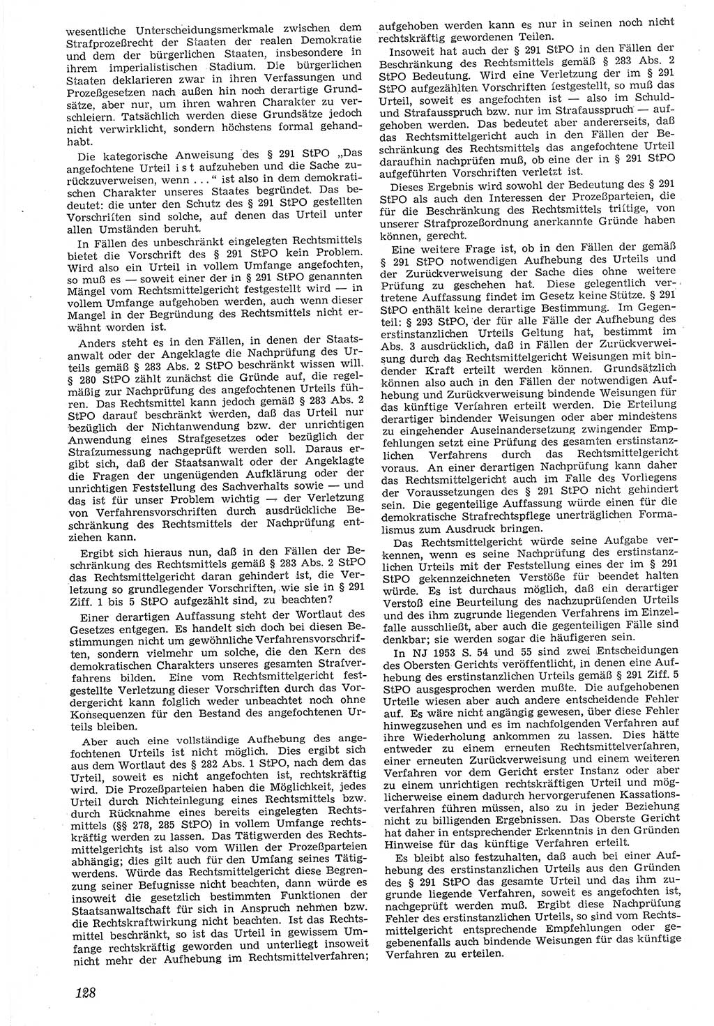 Neue Justiz (NJ), Zeitschrift für Recht und Rechtswissenschaft [Deutsche Demokratische Republik (DDR)], 7. Jahrgang 1953, Seite 128 (NJ DDR 1953, S. 128)