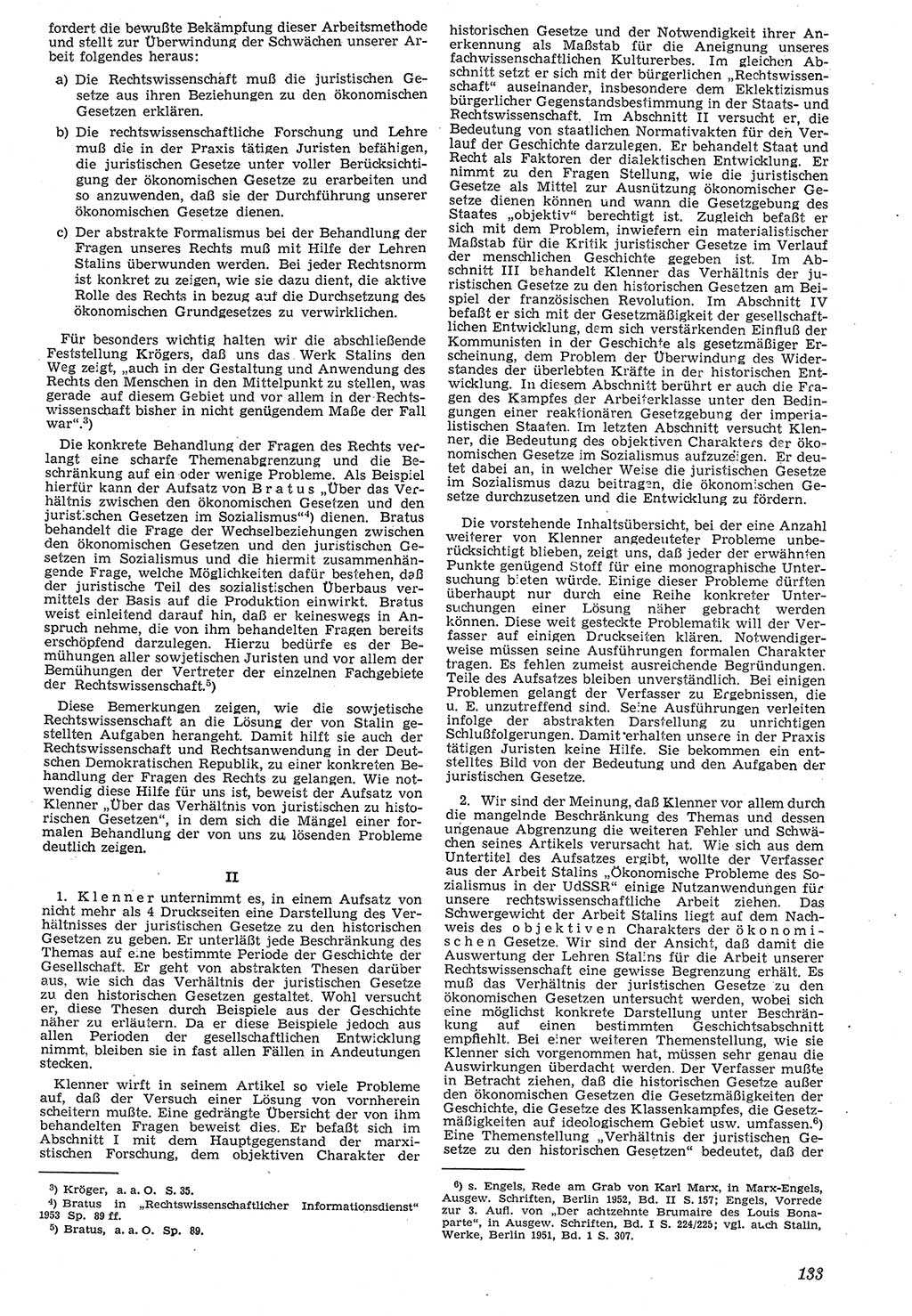 Neue Justiz (NJ), Zeitschrift für Recht und Rechtswissenschaft [Deutsche Demokratische Republik (DDR)], 7. Jahrgang 1953, Seite 133 (NJ DDR 1953, S. 133)