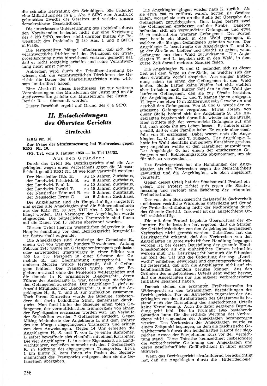 Neue Justiz (NJ), Zeitschrift für Recht und Rechtswissenschaft [Deutsche Demokratische Republik (DDR)], 7. Jahrgang 1953, Seite 142 (NJ DDR 1953, S. 142)