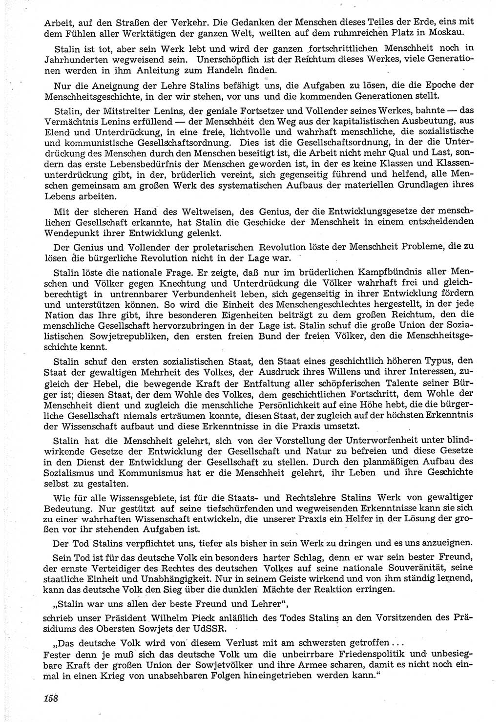 Neue Justiz (NJ), Zeitschrift für Recht und Rechtswissenschaft [Deutsche Demokratische Republik (DDR)], 7. Jahrgang 1953, Seite 158 (NJ DDR 1953, S. 158)