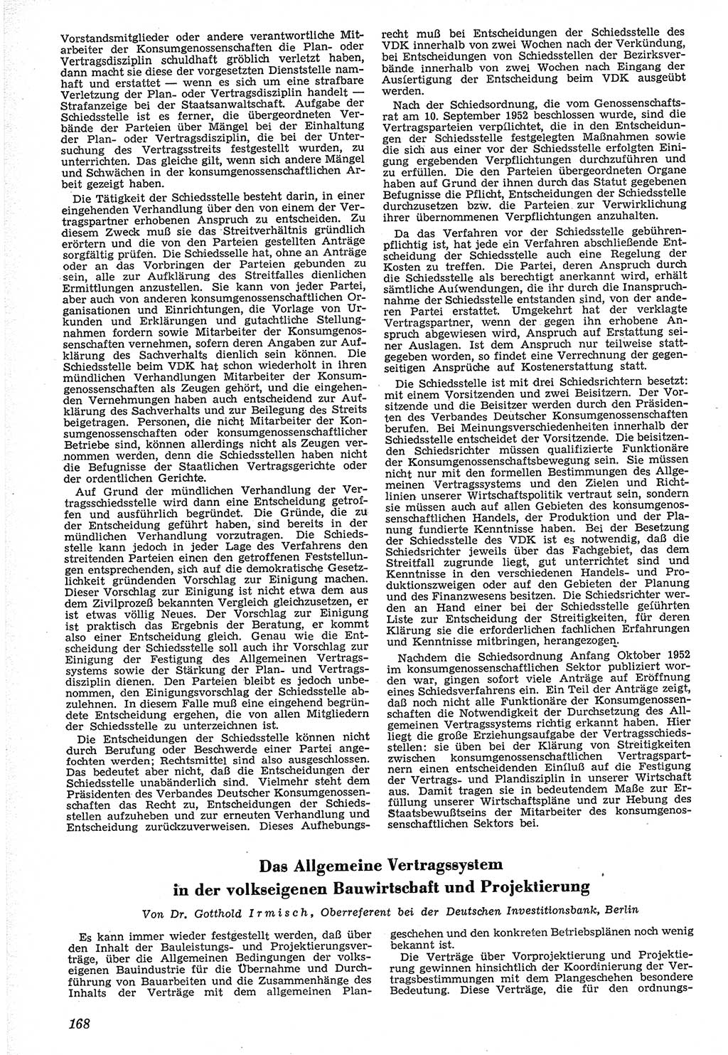 Neue Justiz (NJ), Zeitschrift für Recht und Rechtswissenschaft [Deutsche Demokratische Republik (DDR)], 7. Jahrgang 1953, Seite 168 (NJ DDR 1953, S. 168)