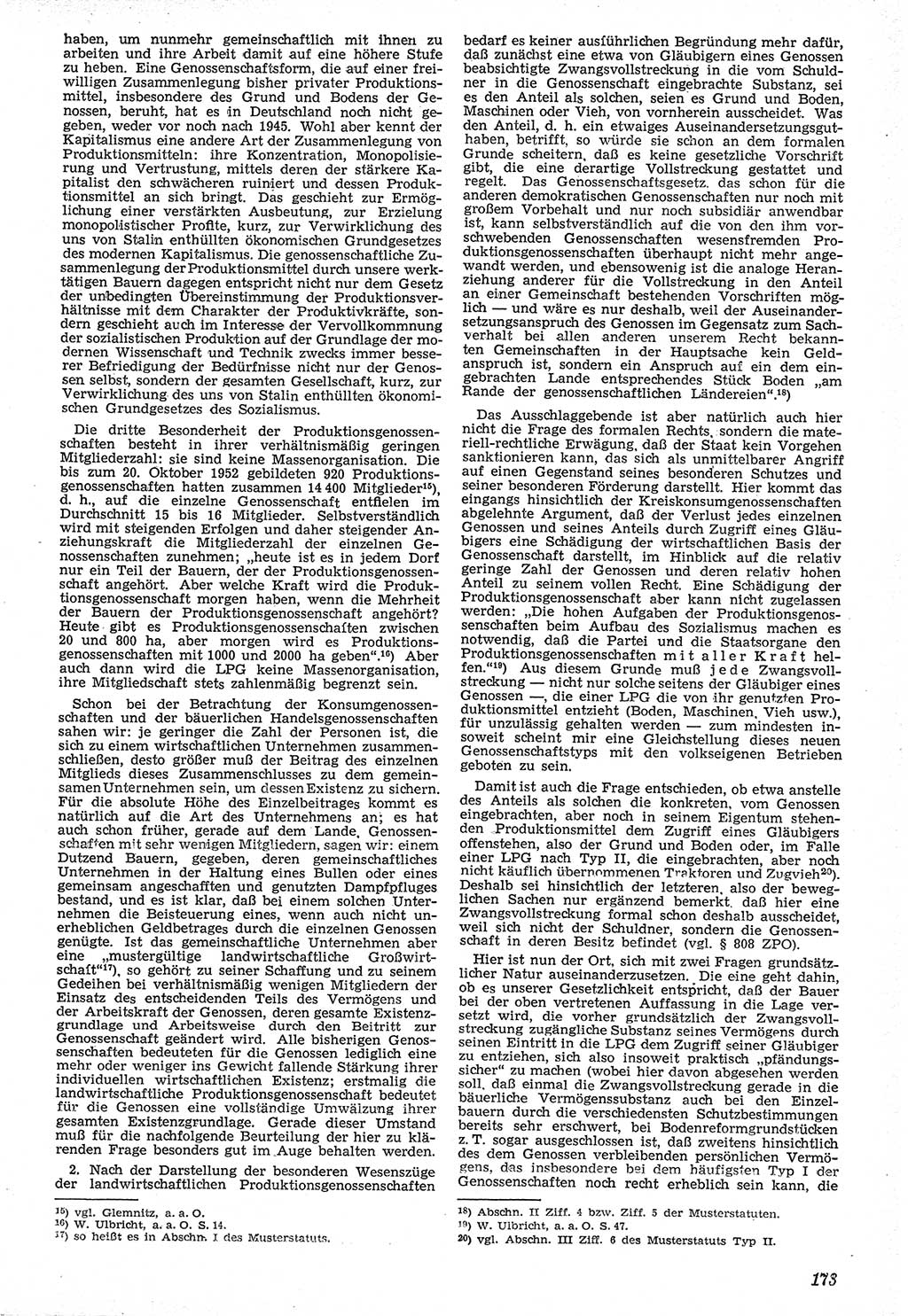 Neue Justiz (NJ), Zeitschrift für Recht und Rechtswissenschaft [Deutsche Demokratische Republik (DDR)], 7. Jahrgang 1953, Seite 173 (NJ DDR 1953, S. 173)