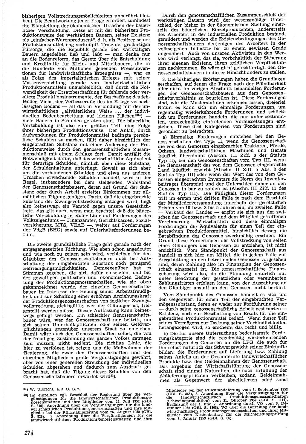 Neue Justiz (NJ), Zeitschrift für Recht und Rechtswissenschaft [Deutsche Demokratische Republik (DDR)], 7. Jahrgang 1953, Seite 174 (NJ DDR 1953, S. 174)