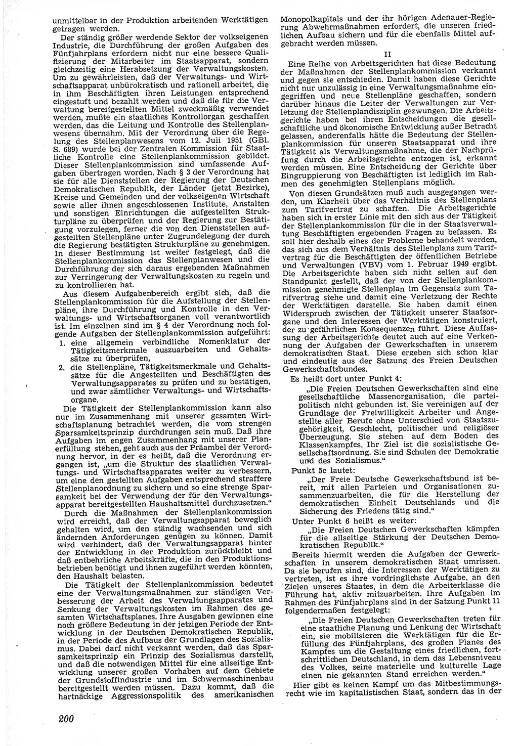 Neue Justiz (NJ), Zeitschrift für Recht und Rechtswissenschaft [Deutsche Demokratische Republik (DDR)], 7. Jahrgang 1953, Seite 200 (NJ DDR 1953, S. 200)
