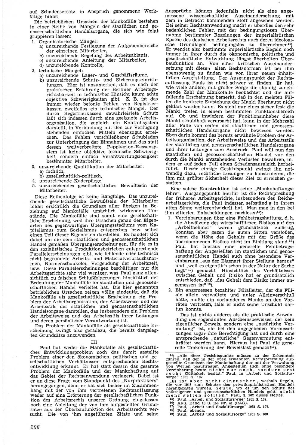 Neue Justiz (NJ), Zeitschrift für Recht und Rechtswissenschaft [Deutsche Demokratische Republik (DDR)], 7. Jahrgang 1953, Seite 206 (NJ DDR 1953, S. 206)