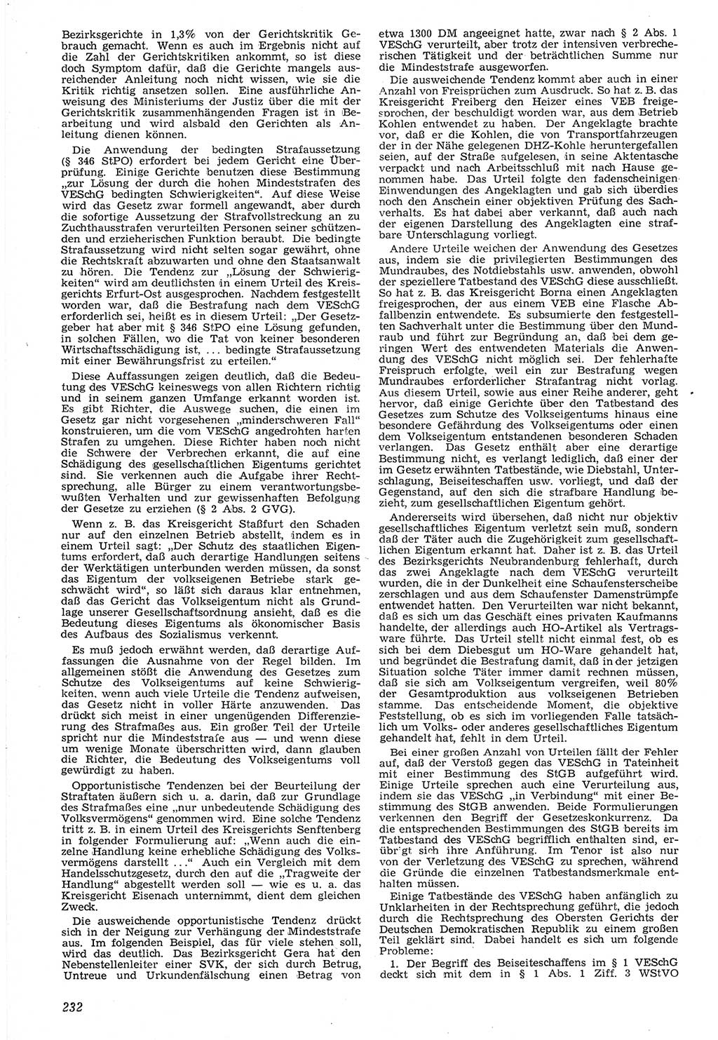 Neue Justiz (NJ), Zeitschrift für Recht und Rechtswissenschaft [Deutsche Demokratische Republik (DDR)], 7. Jahrgang 1953, Seite 232 (NJ DDR 1953, S. 232)