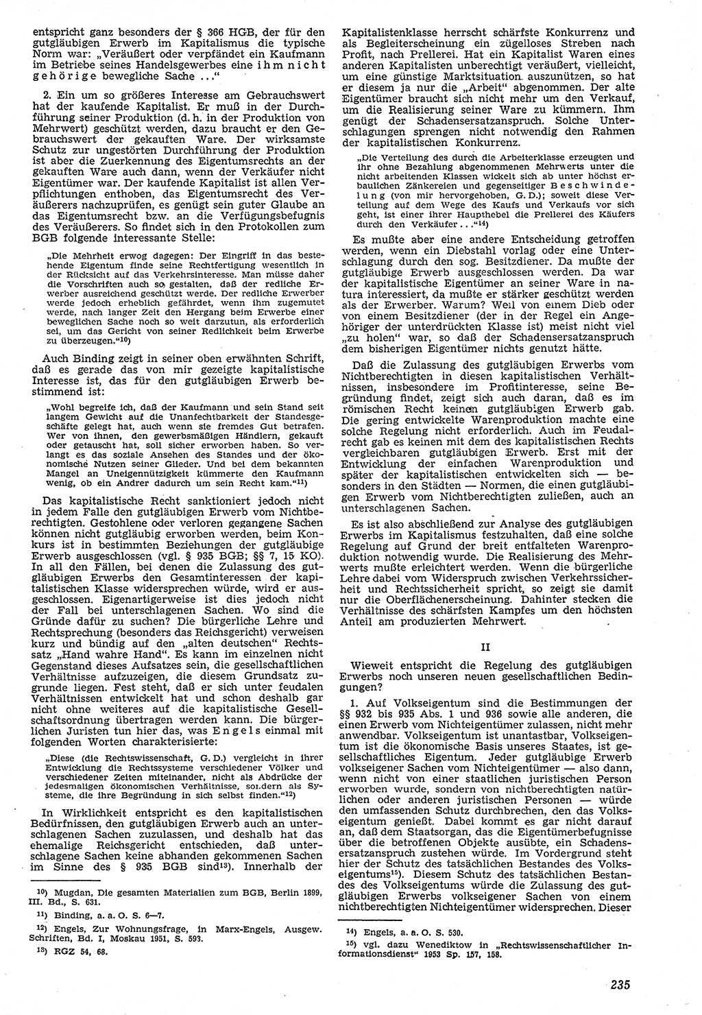 Neue Justiz (NJ), Zeitschrift für Recht und Rechtswissenschaft [Deutsche Demokratische Republik (DDR)], 7. Jahrgang 1953, Seite 235 (NJ DDR 1953, S. 235)