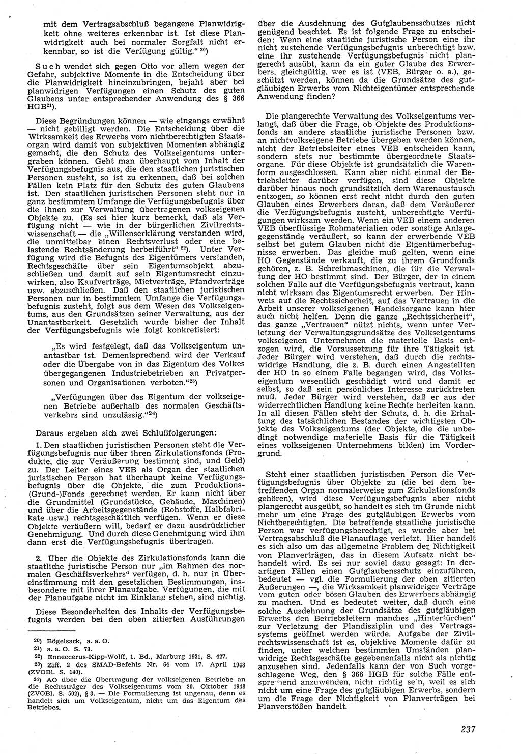 Neue Justiz (NJ), Zeitschrift für Recht und Rechtswissenschaft [Deutsche Demokratische Republik (DDR)], 7. Jahrgang 1953, Seite 237 (NJ DDR 1953, S. 237)