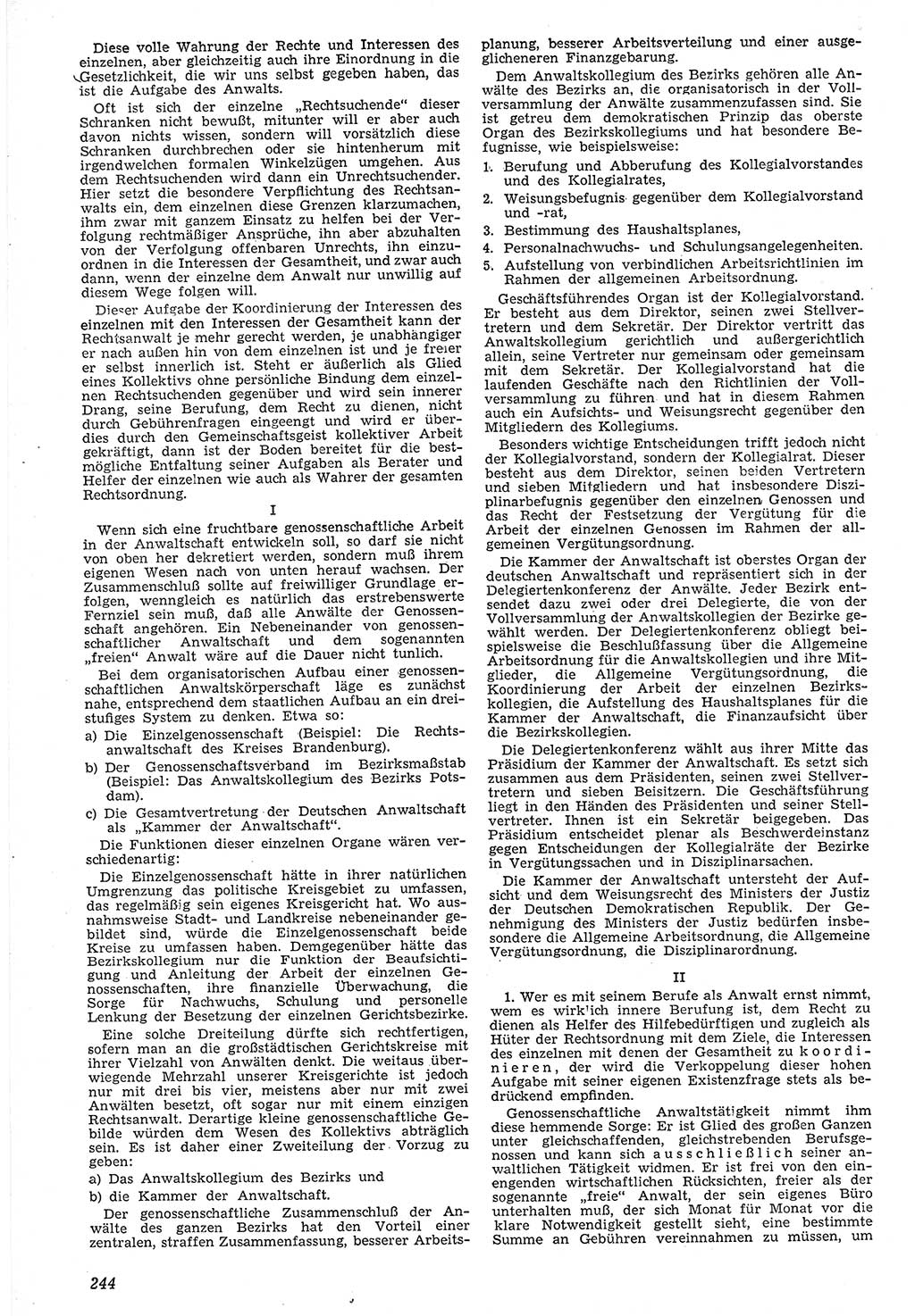 Neue Justiz (NJ), Zeitschrift für Recht und Rechtswissenschaft [Deutsche Demokratische Republik (DDR)], 7. Jahrgang 1953, Seite 244 (NJ DDR 1953, S. 244)