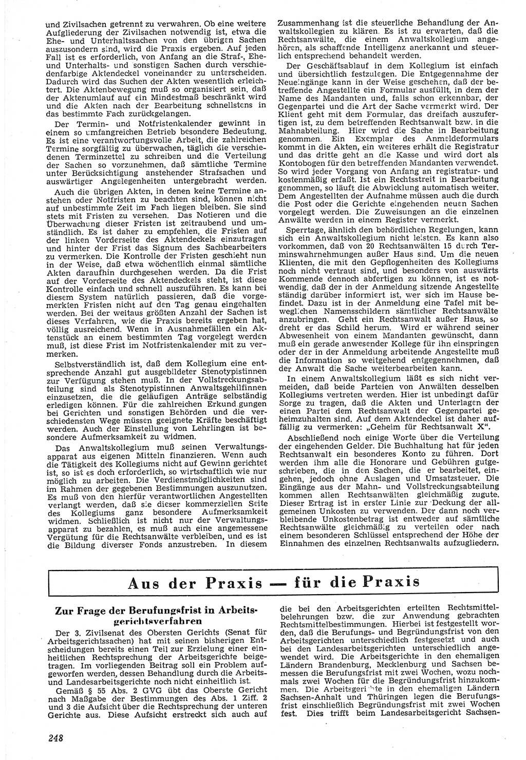 Neue Justiz (NJ), Zeitschrift für Recht und Rechtswissenschaft [Deutsche Demokratische Republik (DDR)], 7. Jahrgang 1953, Seite 248 (NJ DDR 1953, S. 248)