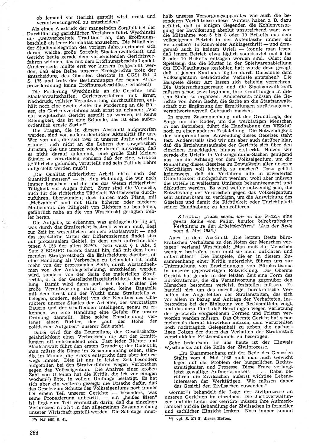 Neue Justiz (NJ), Zeitschrift für Recht und Rechtswissenschaft [Deutsche Demokratische Republik (DDR)], 7. Jahrgang 1953, Seite 264 (NJ DDR 1953, S. 264)