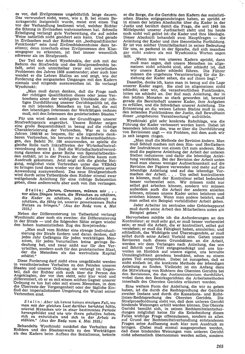 Neue Justiz (NJ), Zeitschrift für Recht und Rechtswissenschaft [Deutsche Demokratische Republik (DDR)], 7. Jahrgang 1953, Seite 265 (NJ DDR 1953, S. 265)