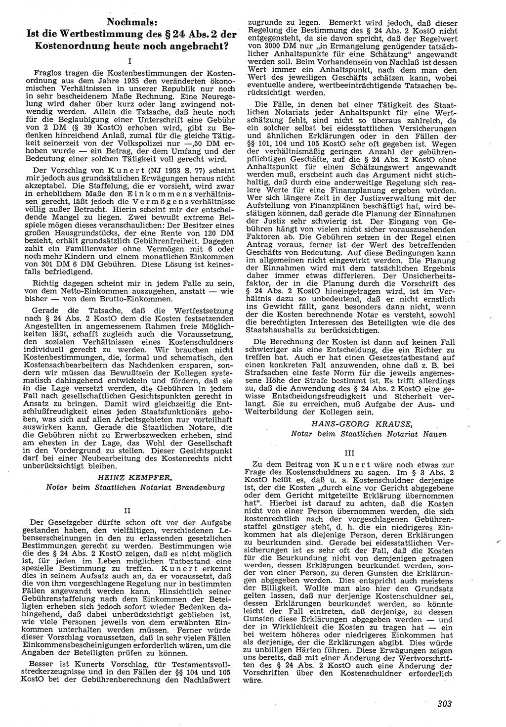 Neue Justiz (NJ), Zeitschrift für Recht und Rechtswissenschaft [Deutsche Demokratische Republik (DDR)], 7. Jahrgang 1953, Seite 303 (NJ DDR 1953, S. 303)