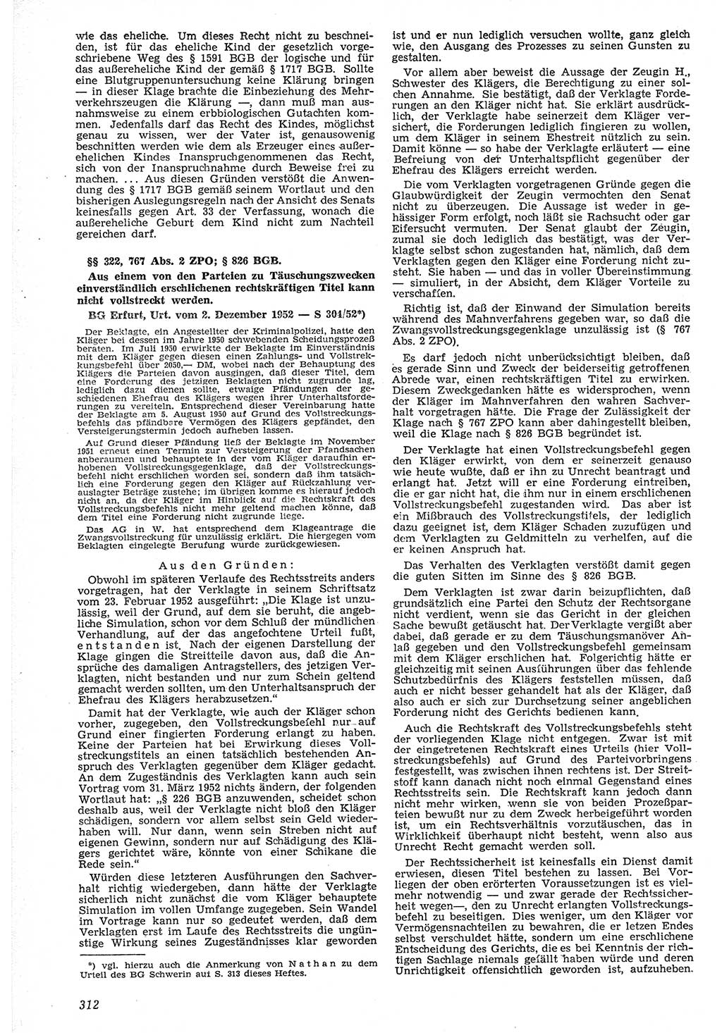 Neue Justiz (NJ), Zeitschrift für Recht und Rechtswissenschaft [Deutsche Demokratische Republik (DDR)], 7. Jahrgang 1953, Seite 312 (NJ DDR 1953, S. 312)