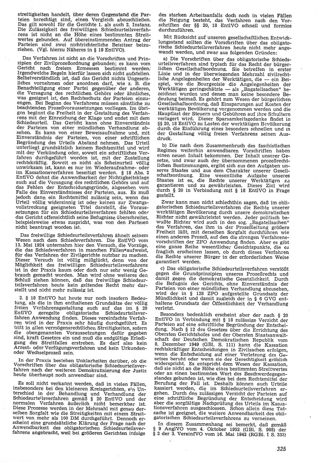 Neue Justiz (NJ), Zeitschrift für Recht und Rechtswissenschaft [Deutsche Demokratische Republik (DDR)], 7. Jahrgang 1953, Seite 325 (NJ DDR 1953, S. 325)
