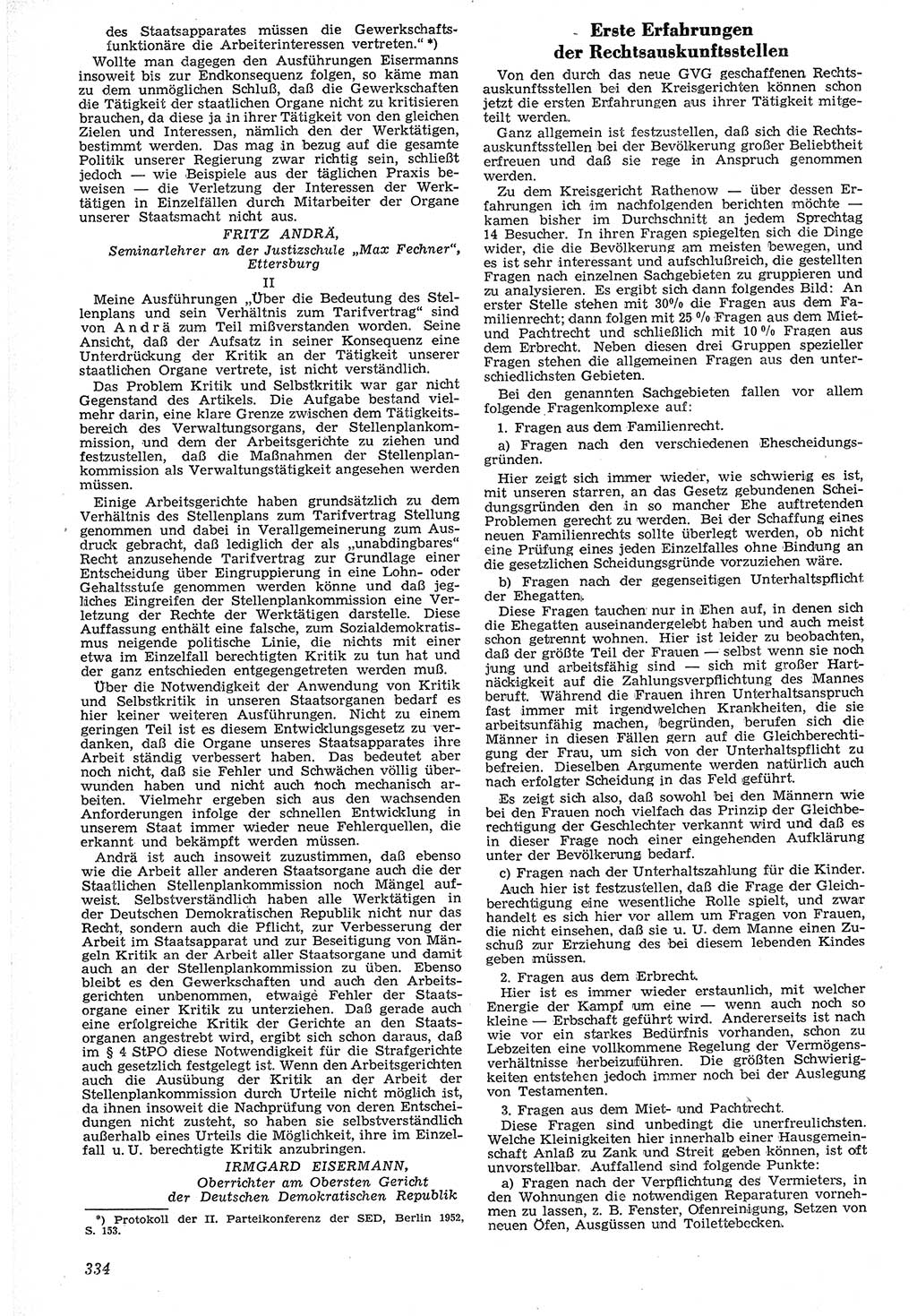 Neue Justiz (NJ), Zeitschrift für Recht und Rechtswissenschaft [Deutsche Demokratische Republik (DDR)], 7. Jahrgang 1953, Seite 334 (NJ DDR 1953, S. 334)