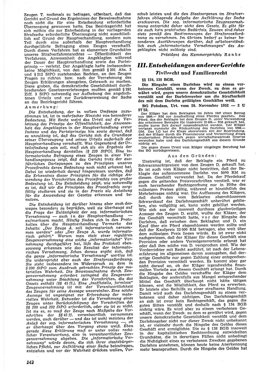 Neue Justiz (NJ), Zeitschrift für Recht und Rechtswissenschaft [Deutsche Demokratische Republik (DDR)], 7. Jahrgang 1953, Seite 342 (NJ DDR 1953, S. 342)