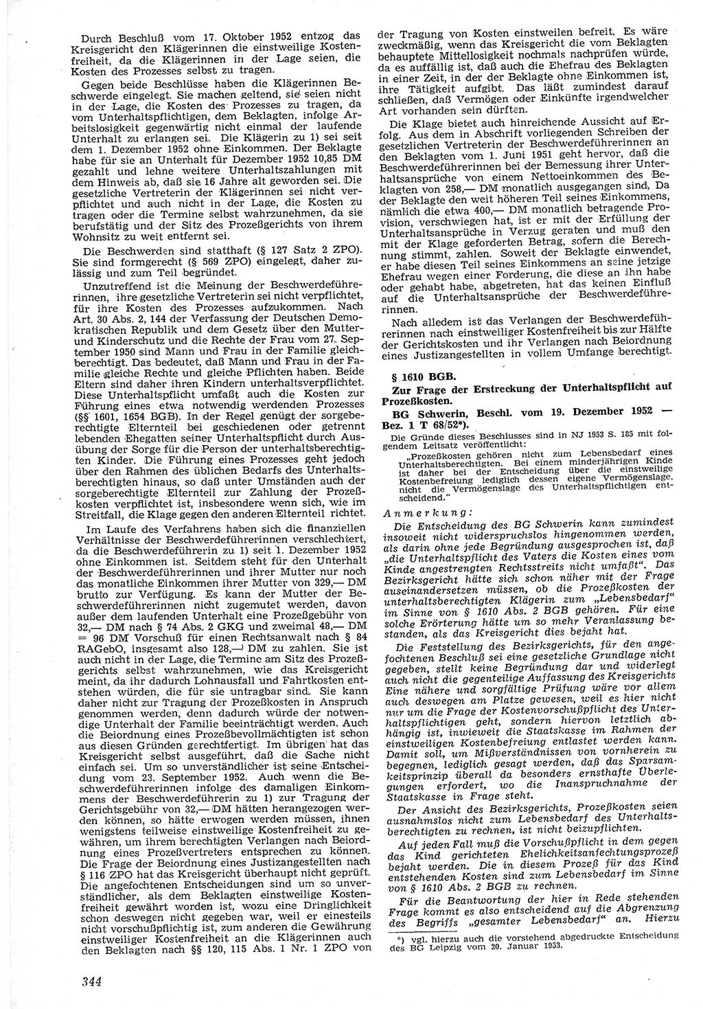 Neue Justiz (NJ), Zeitschrift für Recht und Rechtswissenschaft [Deutsche Demokratische Republik (DDR)], 7. Jahrgang 1953, Seite 344 (NJ DDR 1953, S. 344)