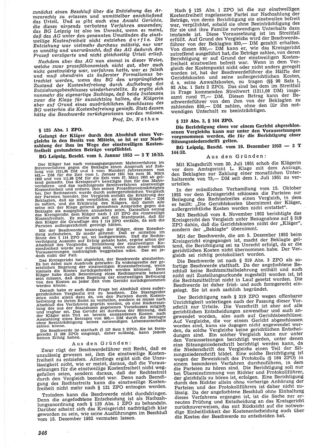 Neue Justiz (NJ), Zeitschrift für Recht und Rechtswissenschaft [Deutsche Demokratische Republik (DDR)], 7. Jahrgang 1953, Seite 346 (NJ DDR 1953, S. 346)