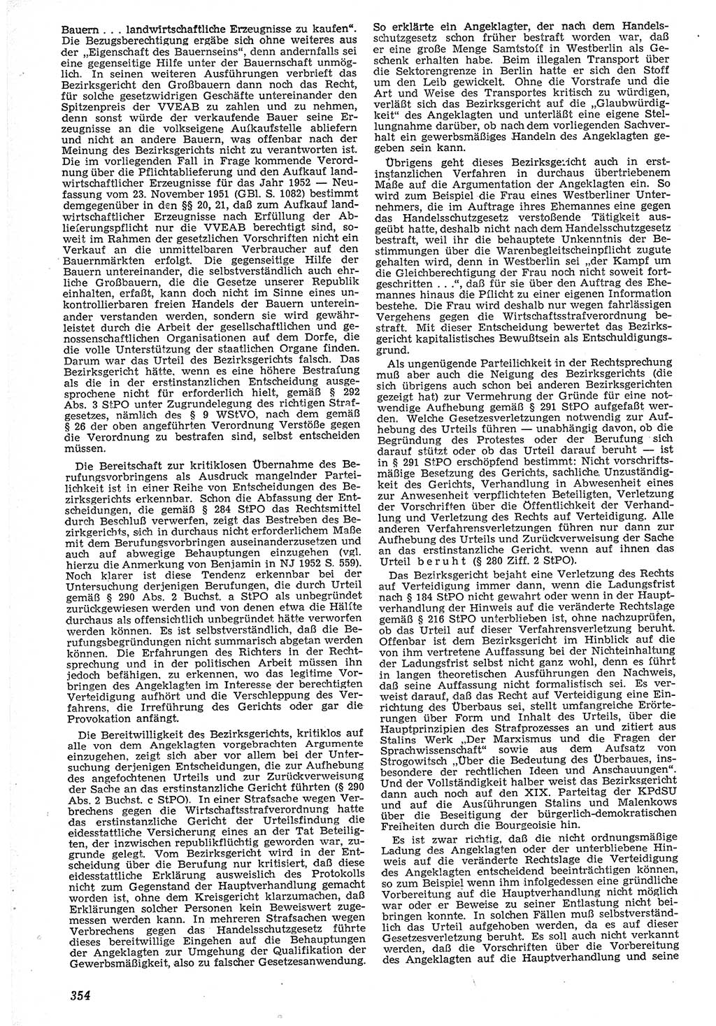 Neue Justiz (NJ), Zeitschrift für Recht und Rechtswissenschaft [Deutsche Demokratische Republik (DDR)], 7. Jahrgang 1953, Seite 354 (NJ DDR 1953, S. 354)