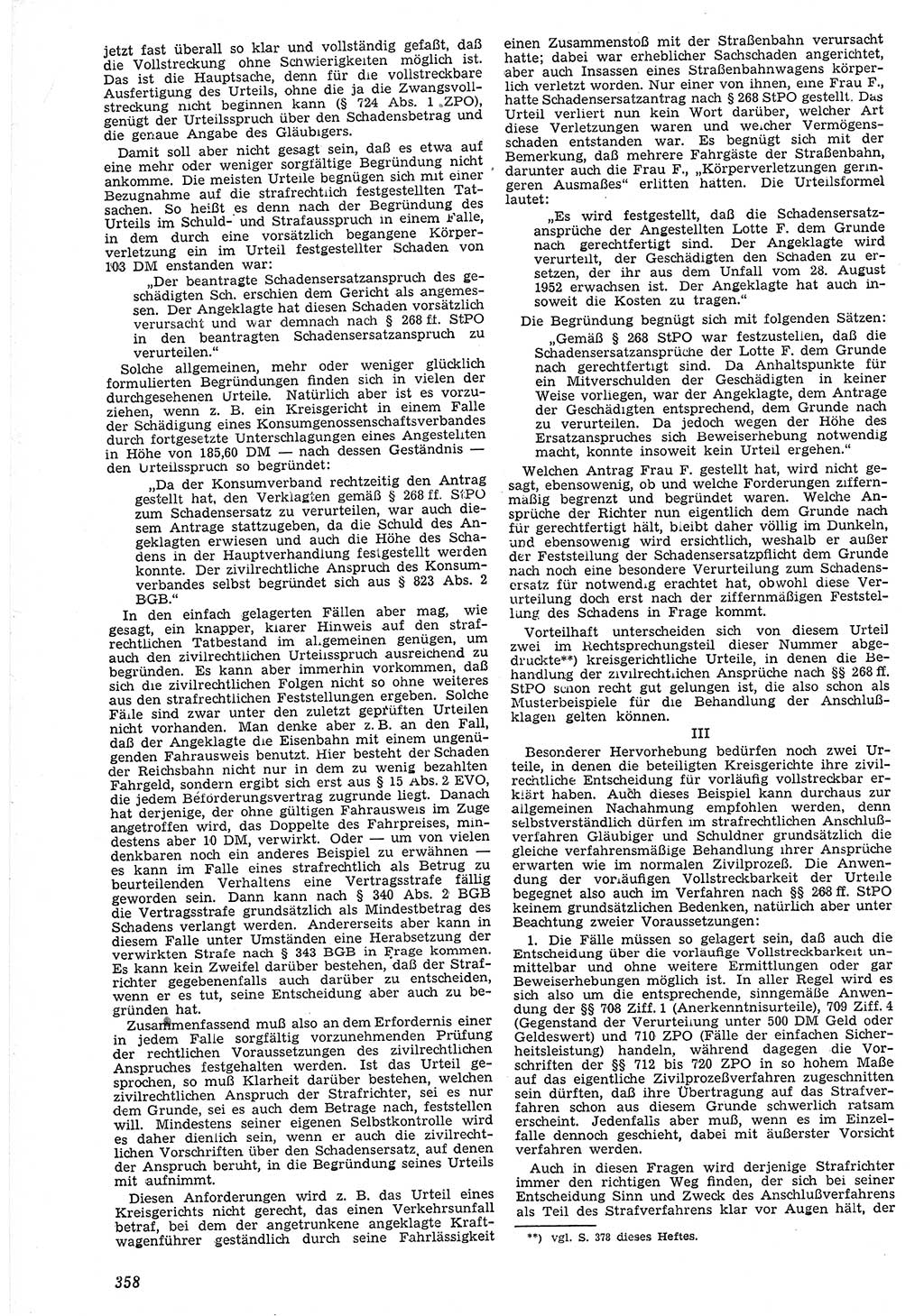 Neue Justiz (NJ), Zeitschrift für Recht und Rechtswissenschaft [Deutsche Demokratische Republik (DDR)], 7. Jahrgang 1953, Seite 358 (NJ DDR 1953, S. 358)