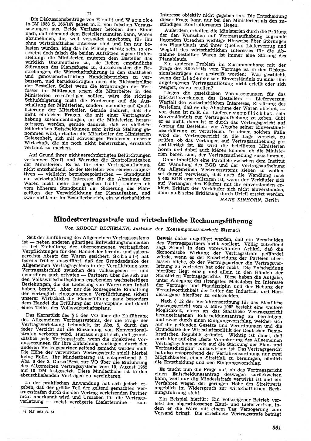 Neue Justiz (NJ), Zeitschrift für Recht und Rechtswissenschaft [Deutsche Demokratische Republik (DDR)], 7. Jahrgang 1953, Seite 361 (NJ DDR 1953, S. 361)