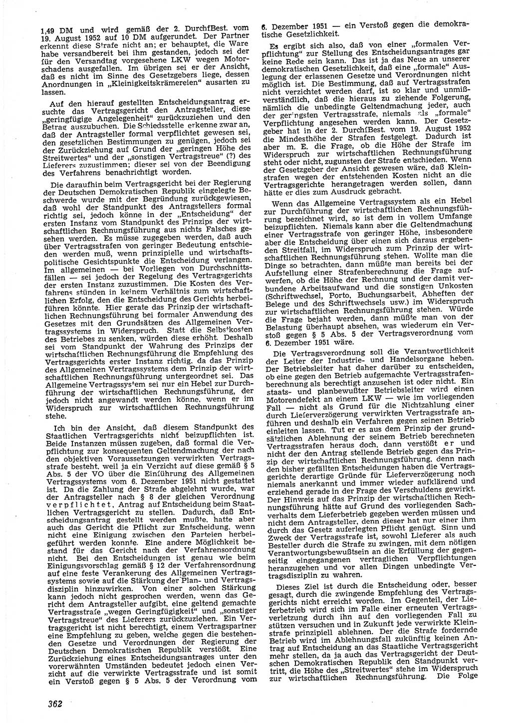 Neue Justiz (NJ), Zeitschrift für Recht und Rechtswissenschaft [Deutsche Demokratische Republik (DDR)], 7. Jahrgang 1953, Seite 362 (NJ DDR 1953, S. 362)
