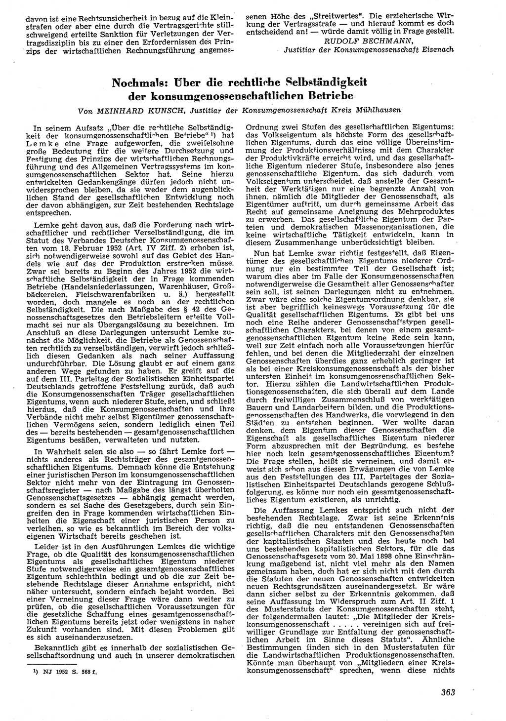 Neue Justiz (NJ), Zeitschrift für Recht und Rechtswissenschaft [Deutsche Demokratische Republik (DDR)], 7. Jahrgang 1953, Seite 363 (NJ DDR 1953, S. 363)