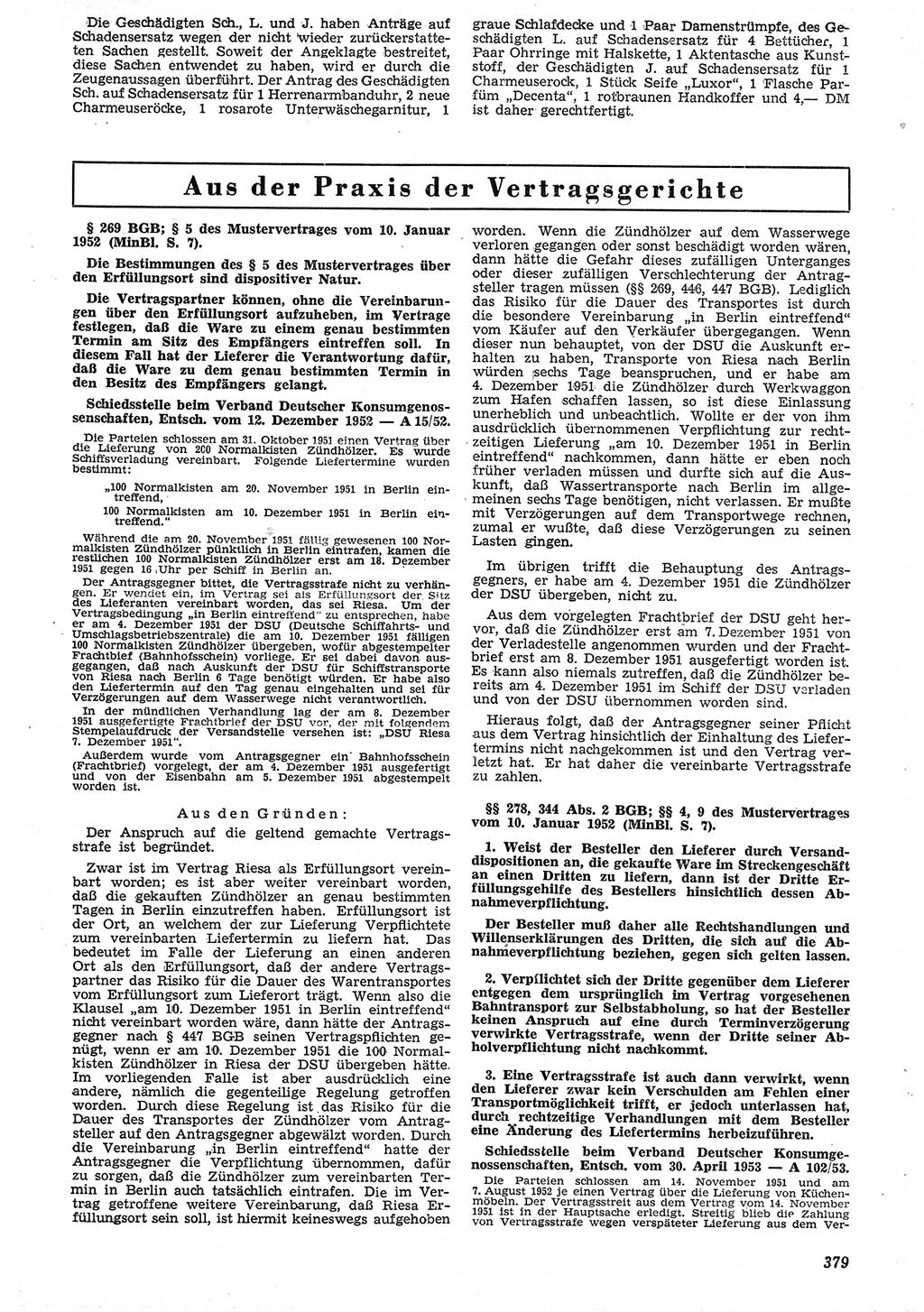 Neue Justiz (NJ), Zeitschrift für Recht und Rechtswissenschaft [Deutsche Demokratische Republik (DDR)], 7. Jahrgang 1953, Seite 379 (NJ DDR 1953, S. 379)