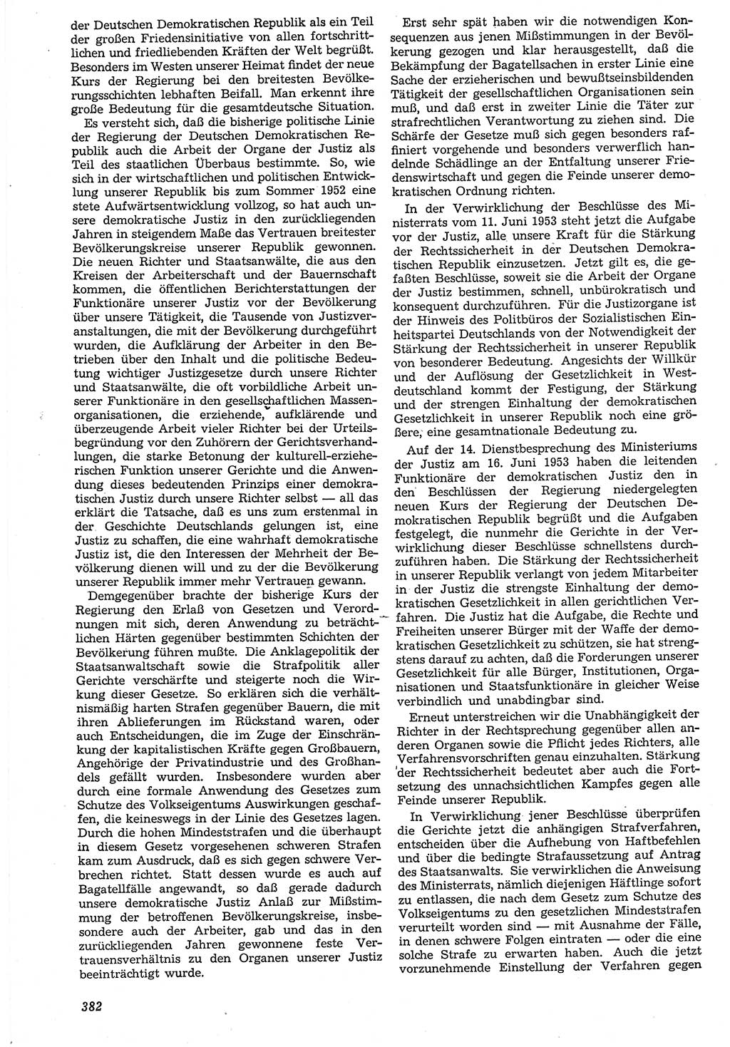 Neue Justiz (NJ), Zeitschrift für Recht und Rechtswissenschaft [Deutsche Demokratische Republik (DDR)], 7. Jahrgang 1953, Seite 382 (NJ DDR 1953, S. 382)