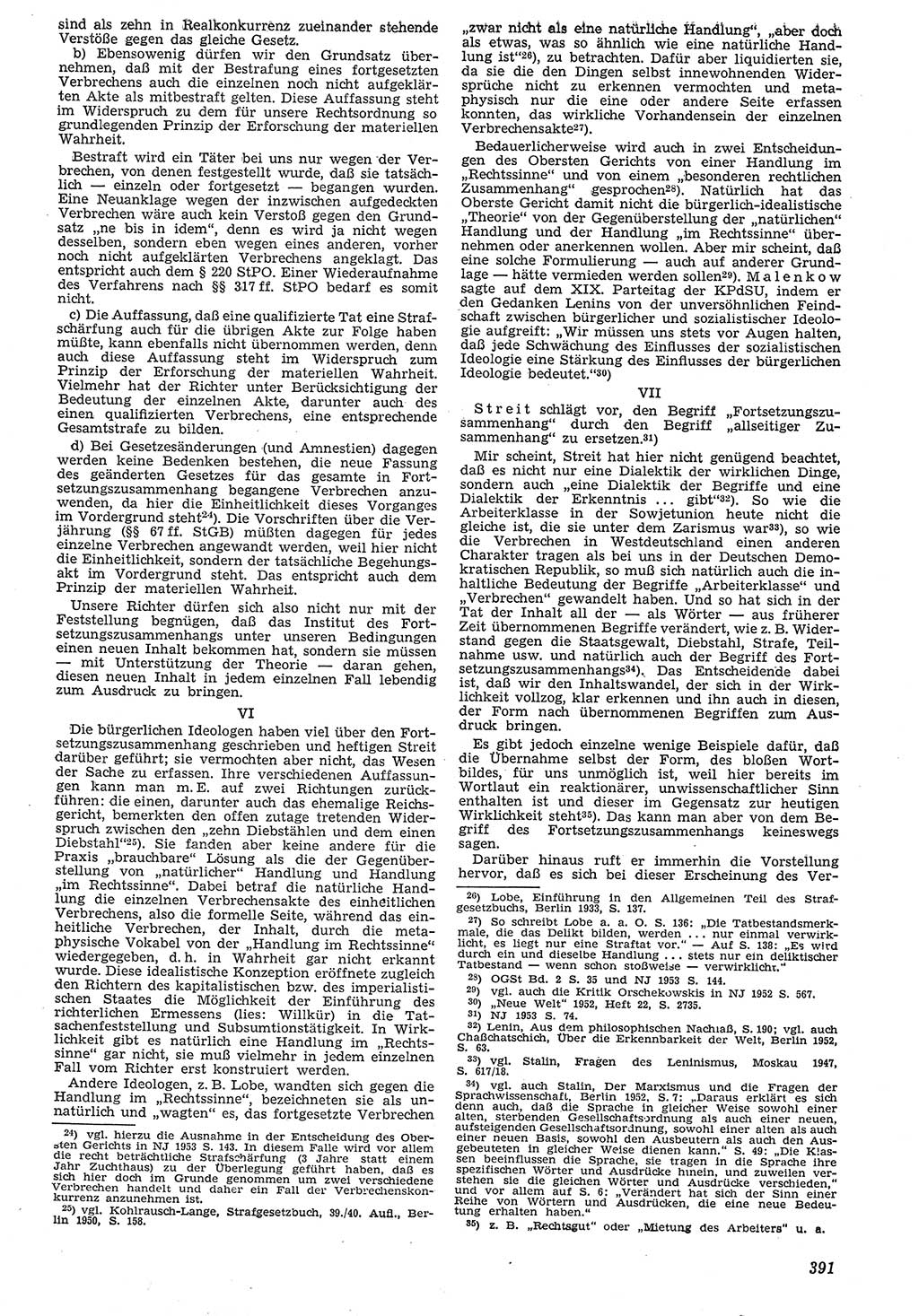 Neue Justiz (NJ), Zeitschrift für Recht und Rechtswissenschaft [Deutsche Demokratische Republik (DDR)], 7. Jahrgang 1953, Seite 391 (NJ DDR 1953, S. 391)