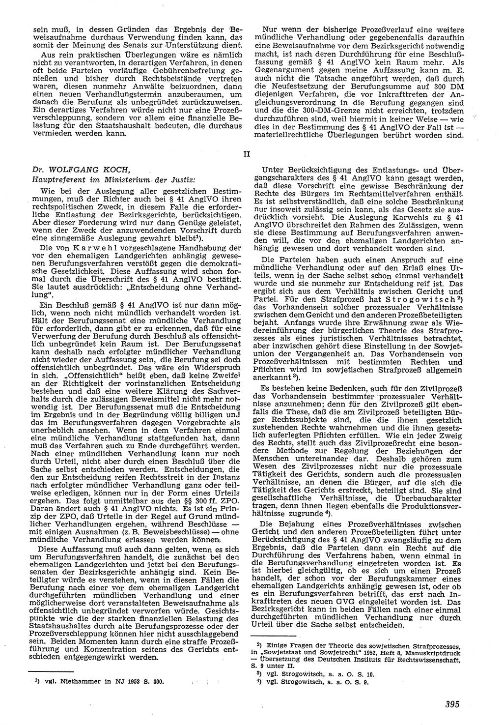 Neue Justiz (NJ), Zeitschrift für Recht und Rechtswissenschaft [Deutsche Demokratische Republik (DDR)], 7. Jahrgang 1953, Seite 395 (NJ DDR 1953, S. 395)