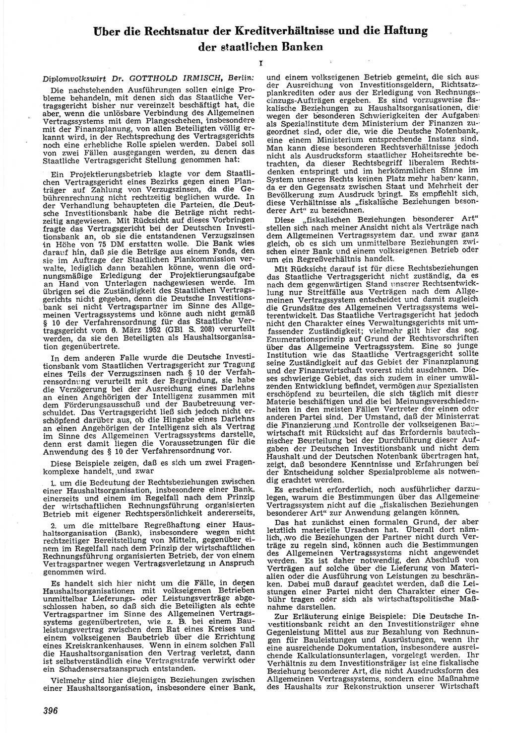 Neue Justiz (NJ), Zeitschrift für Recht und Rechtswissenschaft [Deutsche Demokratische Republik (DDR)], 7. Jahrgang 1953, Seite 396 (NJ DDR 1953, S. 396)
