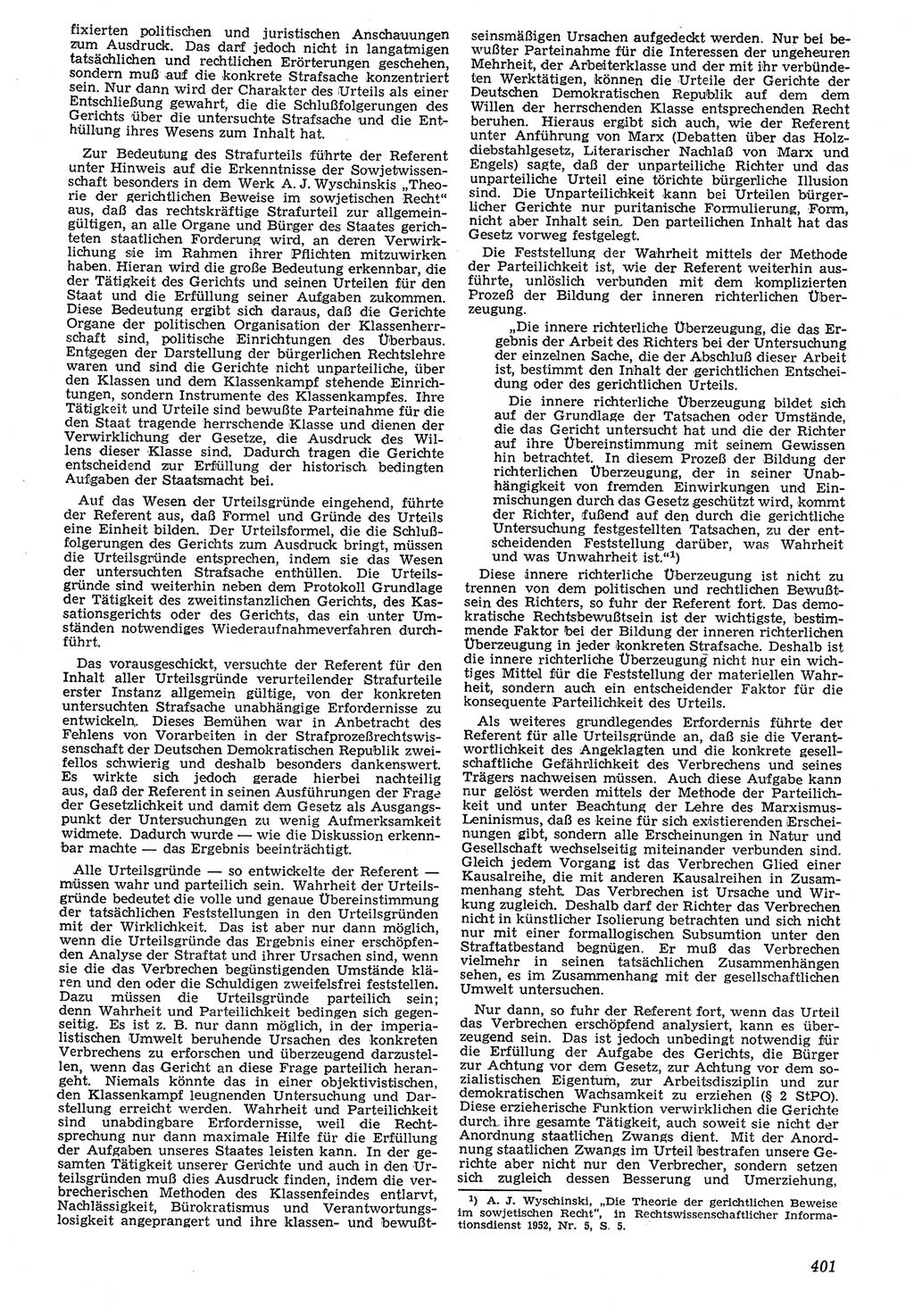 Neue Justiz (NJ), Zeitschrift für Recht und Rechtswissenschaft [Deutsche Demokratische Republik (DDR)], 7. Jahrgang 1953, Seite 401 (NJ DDR 1953, S. 401)