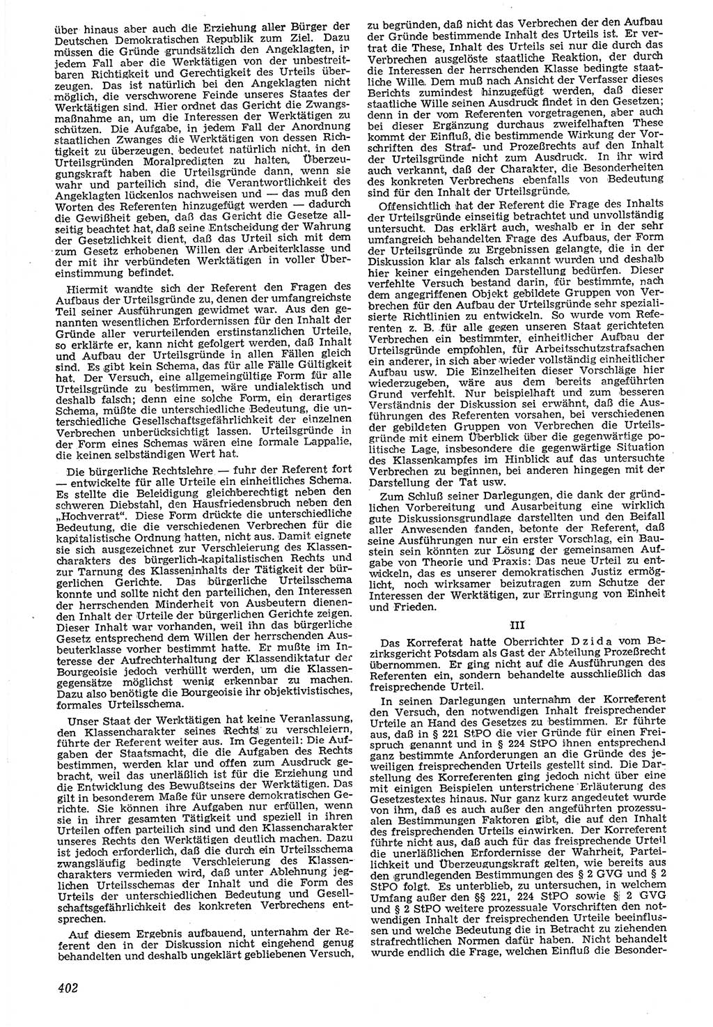 Neue Justiz (NJ), Zeitschrift für Recht und Rechtswissenschaft [Deutsche Demokratische Republik (DDR)], 7. Jahrgang 1953, Seite 402 (NJ DDR 1953, S. 402)