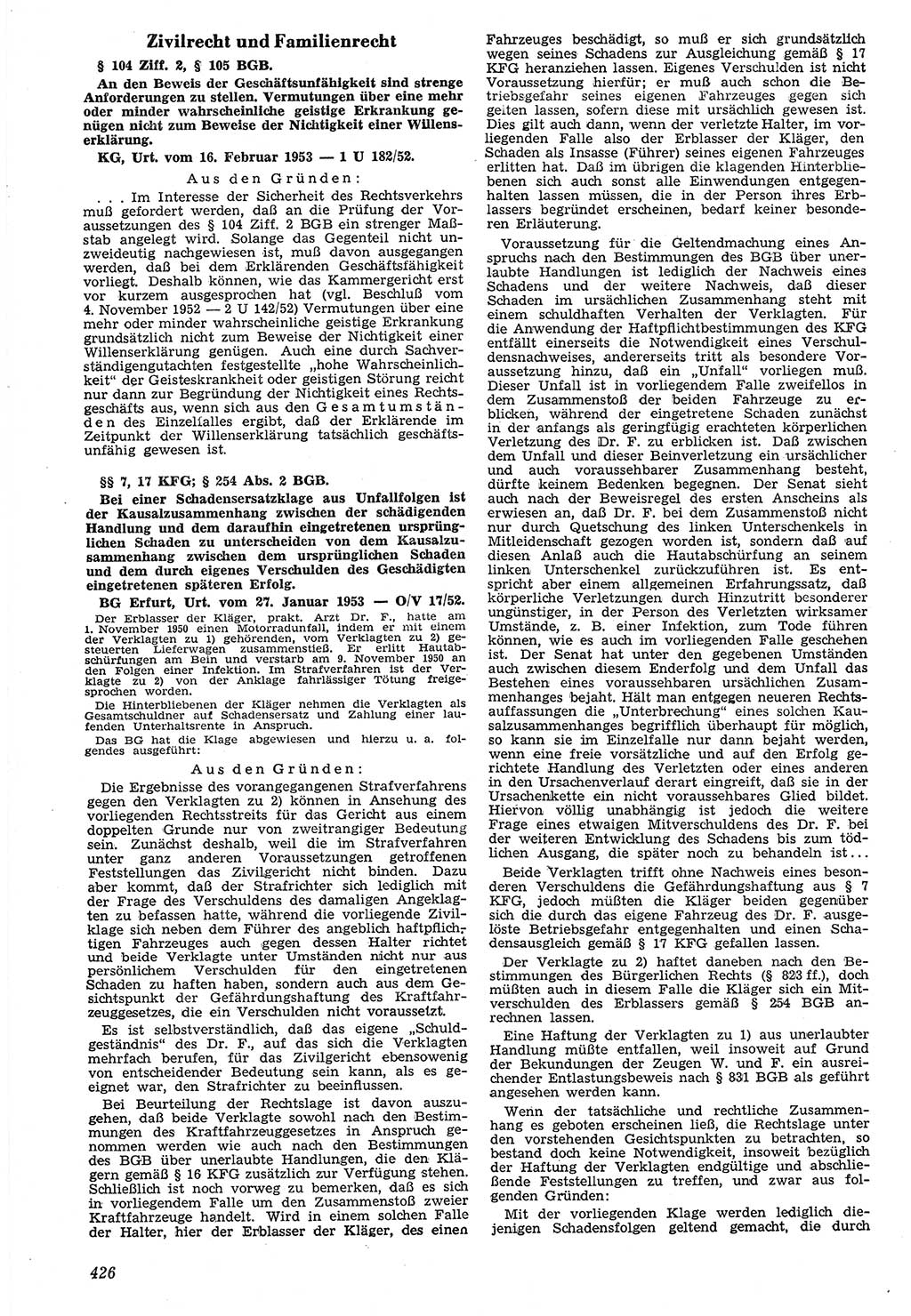 Neue Justiz (NJ), Zeitschrift für Recht und Rechtswissenschaft [Deutsche Demokratische Republik (DDR)], 7. Jahrgang 1953, Seite 426 (NJ DDR 1953, S. 426)