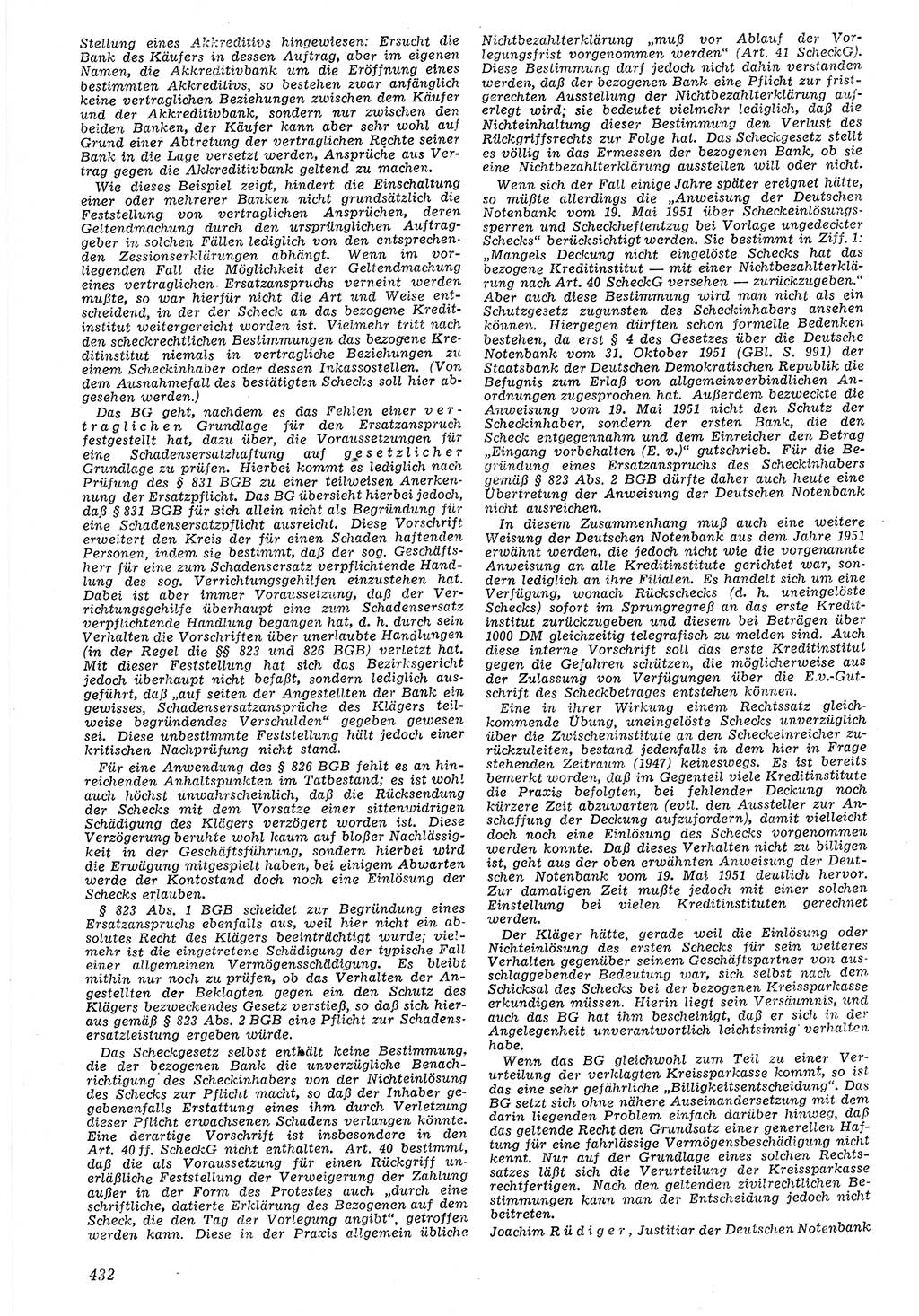 Neue Justiz (NJ), Zeitschrift für Recht und Rechtswissenschaft [Deutsche Demokratische Republik (DDR)], 7. Jahrgang 1953, Seite 432 (NJ DDR 1953, S. 432)