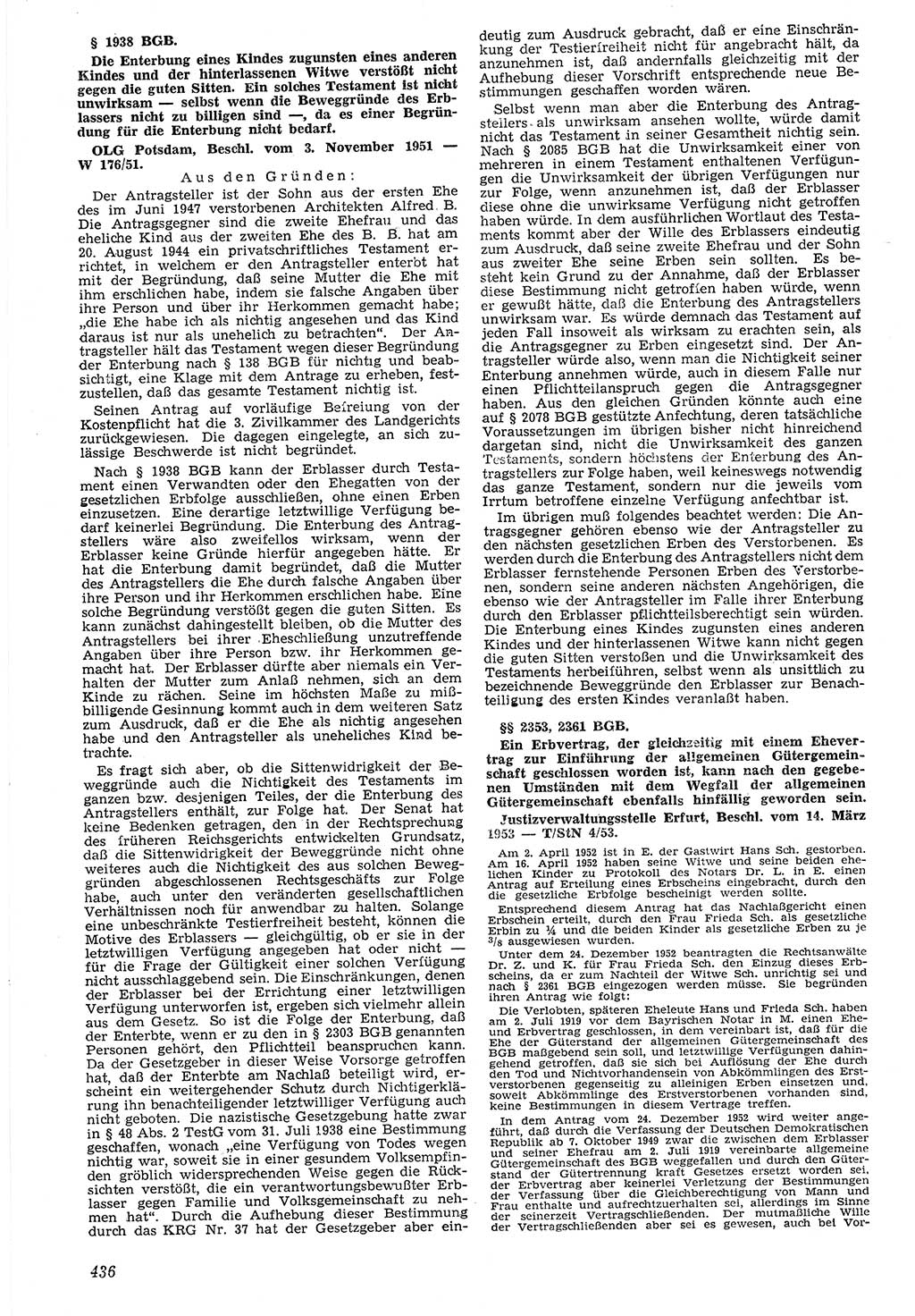 Neue Justiz (NJ), Zeitschrift für Recht und Rechtswissenschaft [Deutsche Demokratische Republik (DDR)], 7. Jahrgang 1953, Seite 436 (NJ DDR 1953, S. 436)