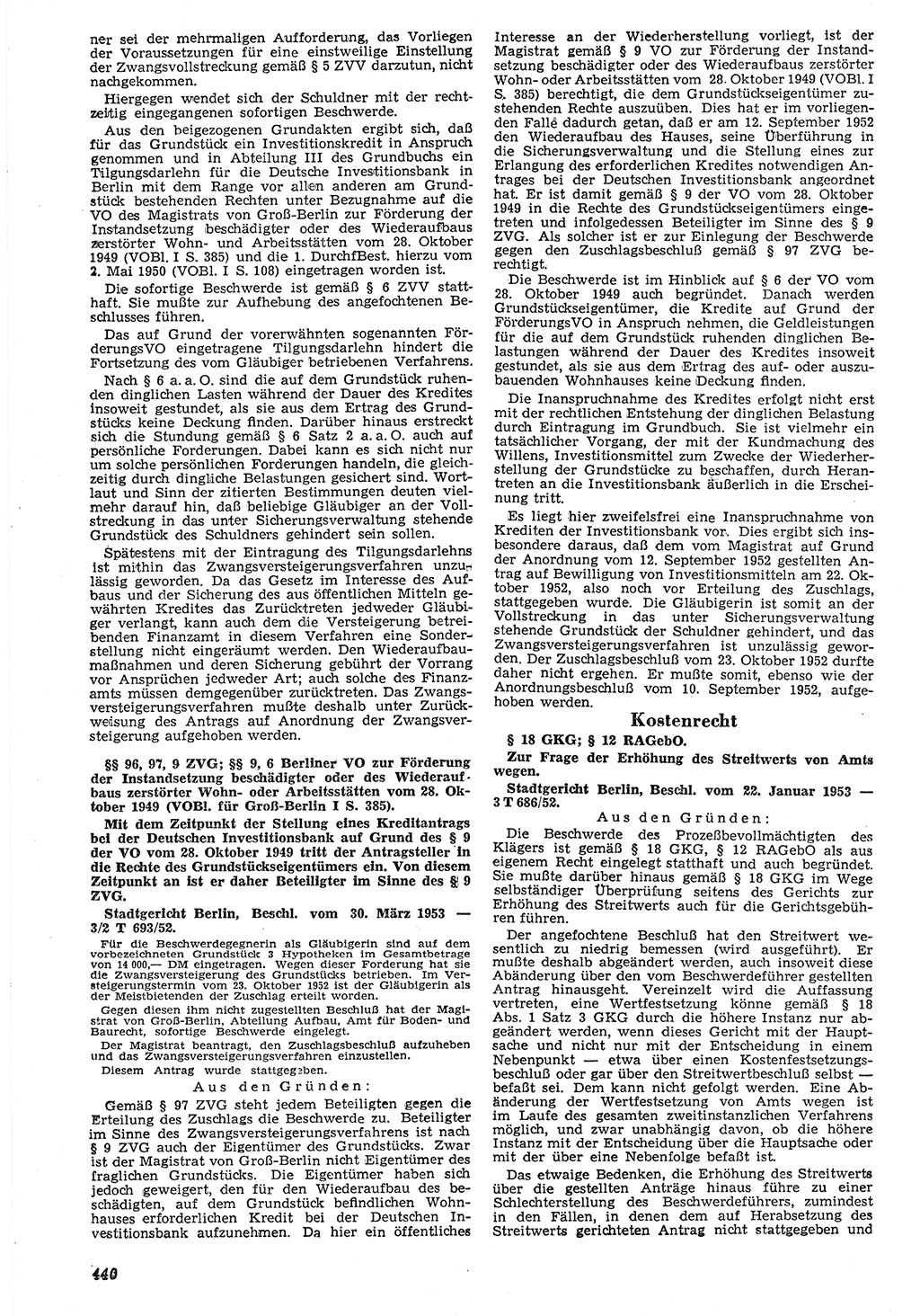 Neue Justiz (NJ), Zeitschrift für Recht und Rechtswissenschaft [Deutsche Demokratische Republik (DDR)], 7. Jahrgang 1953, Seite 440 (NJ DDR 1953, S. 440)