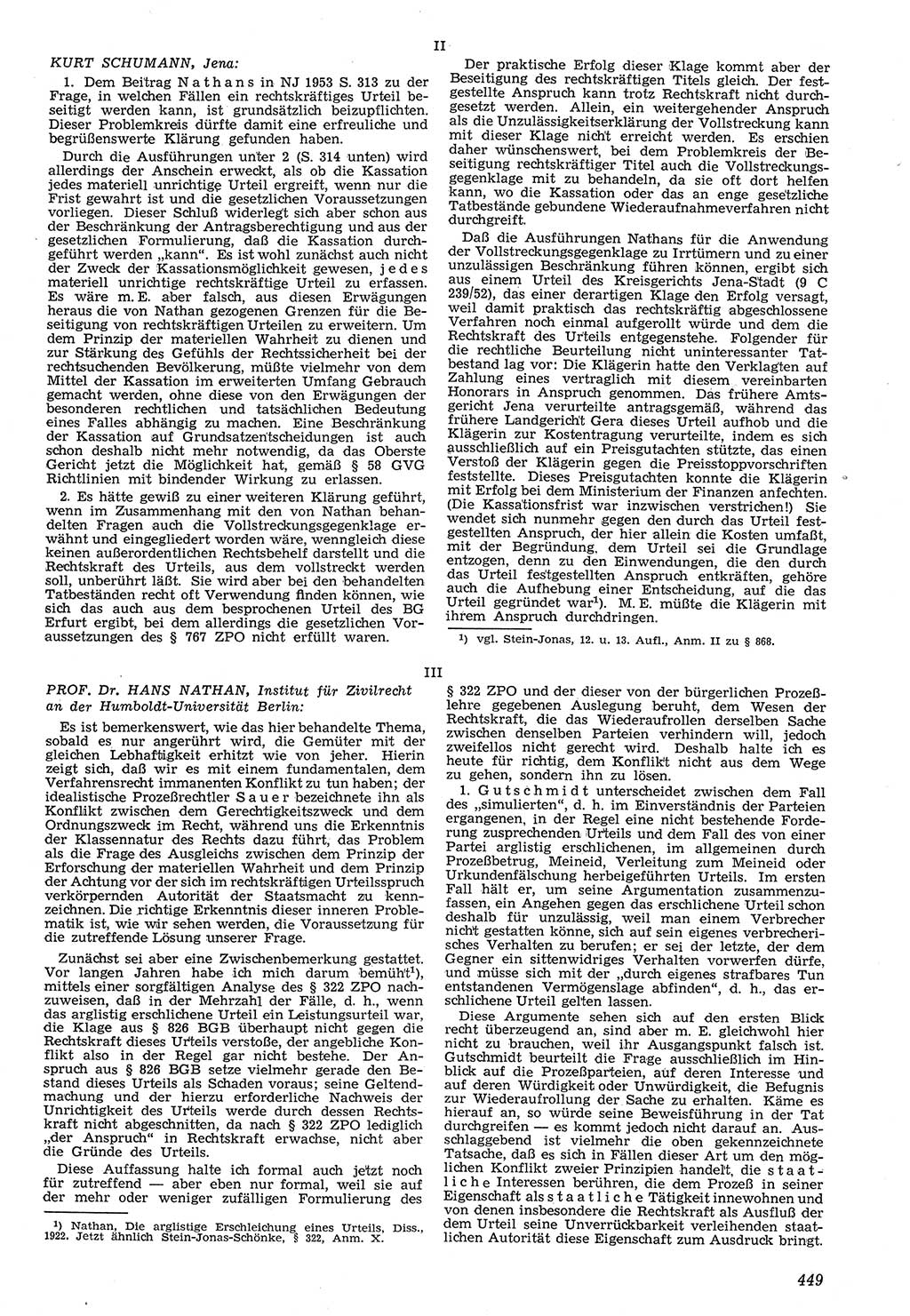 Neue Justiz (NJ), Zeitschrift für Recht und Rechtswissenschaft [Deutsche Demokratische Republik (DDR)], 7. Jahrgang 1953, Seite 449 (NJ DDR 1953, S. 449)