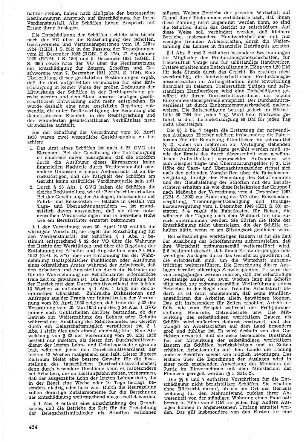 Neue Justiz (NJ), Zeitschrift für Recht und Rechtswissenschaft [Deutsche Demokratische Republik (DDR)], 7. Jahrgang 1953, Seite 454 (NJ DDR 1953, S. 454)