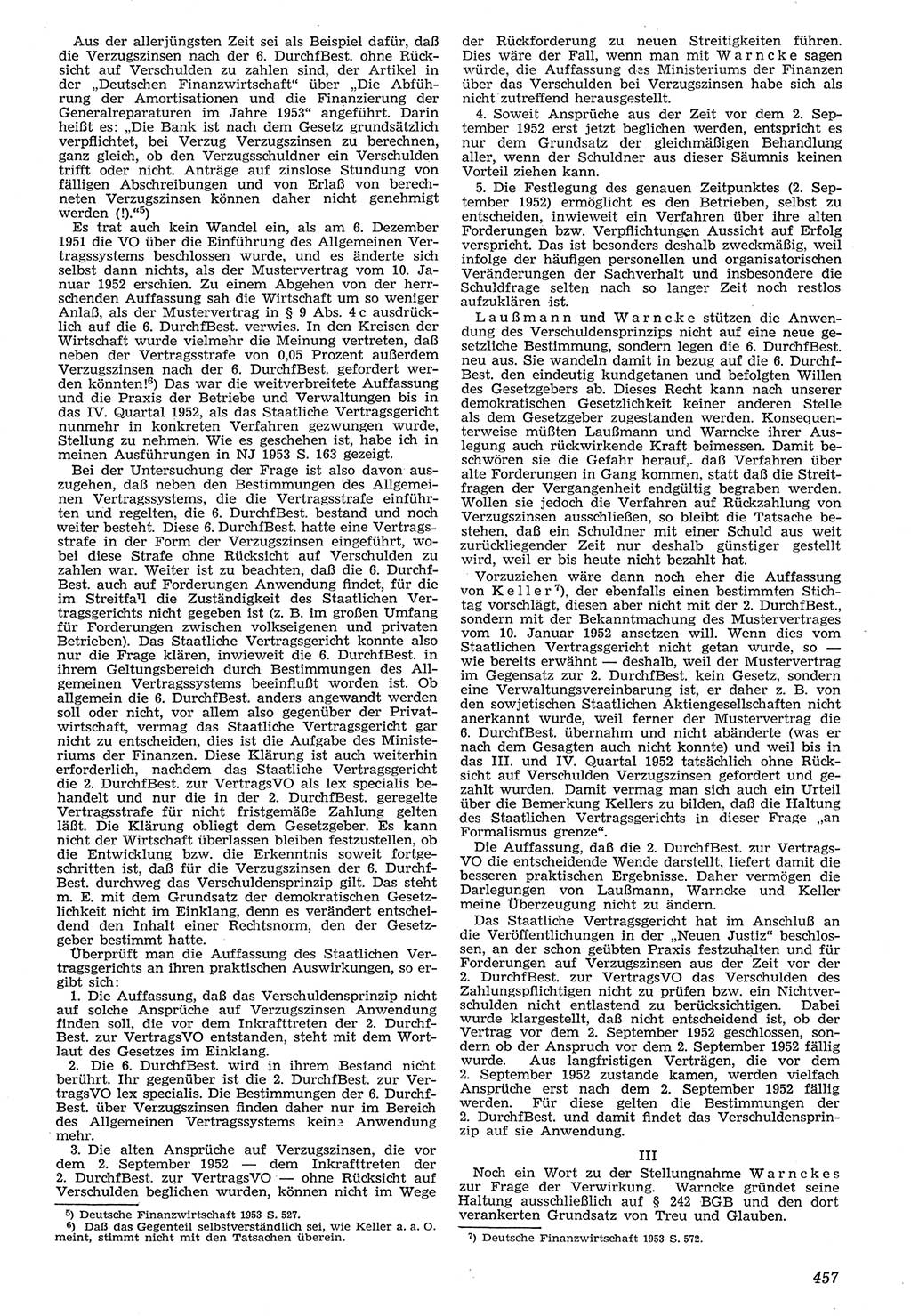 Neue Justiz (NJ), Zeitschrift für Recht und Rechtswissenschaft [Deutsche Demokratische Republik (DDR)], 7. Jahrgang 1953, Seite 457 (NJ DDR 1953, S. 457)