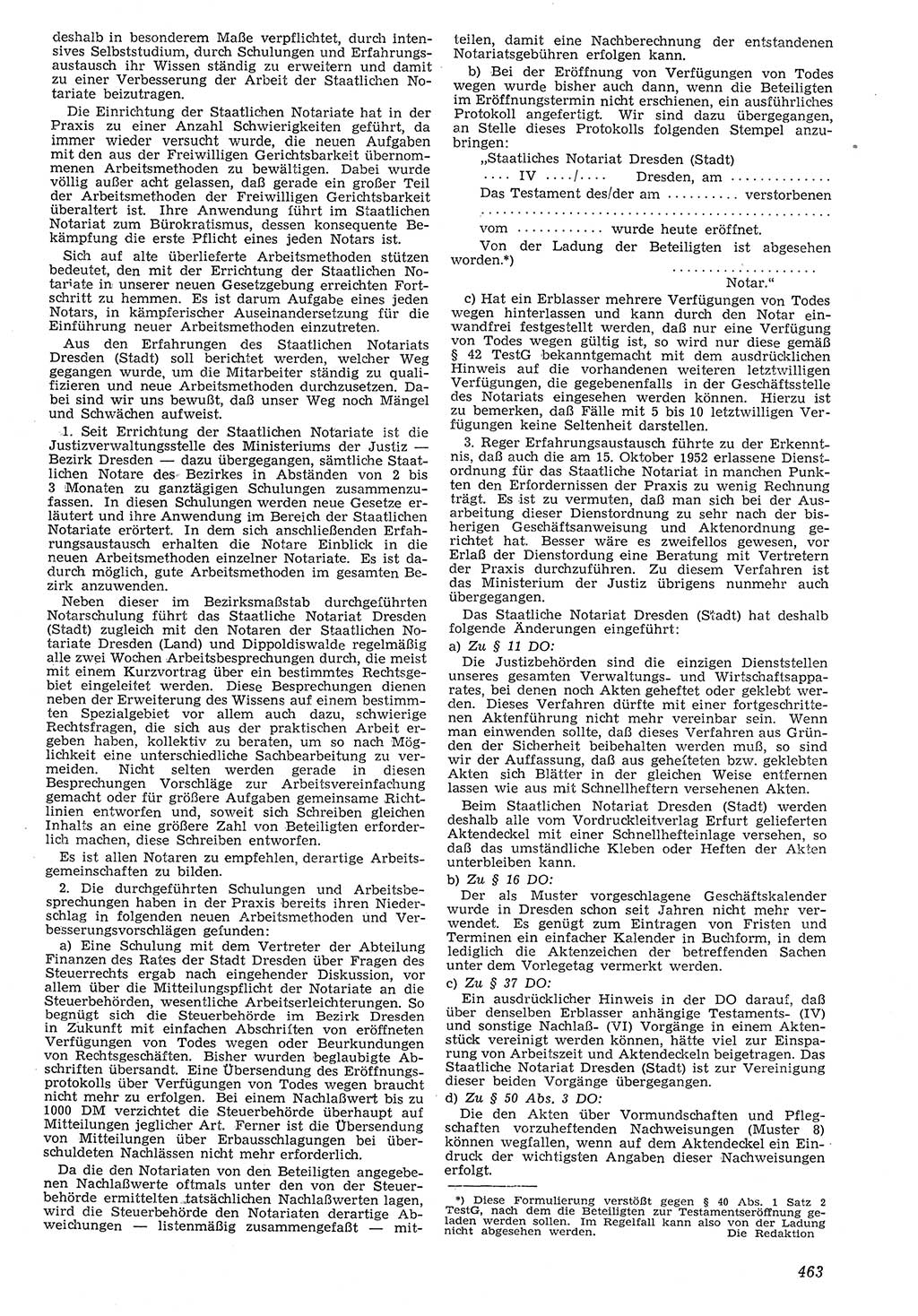 Neue Justiz (NJ), Zeitschrift für Recht und Rechtswissenschaft [Deutsche Demokratische Republik (DDR)], 7. Jahrgang 1953, Seite 463 (NJ DDR 1953, S. 463)