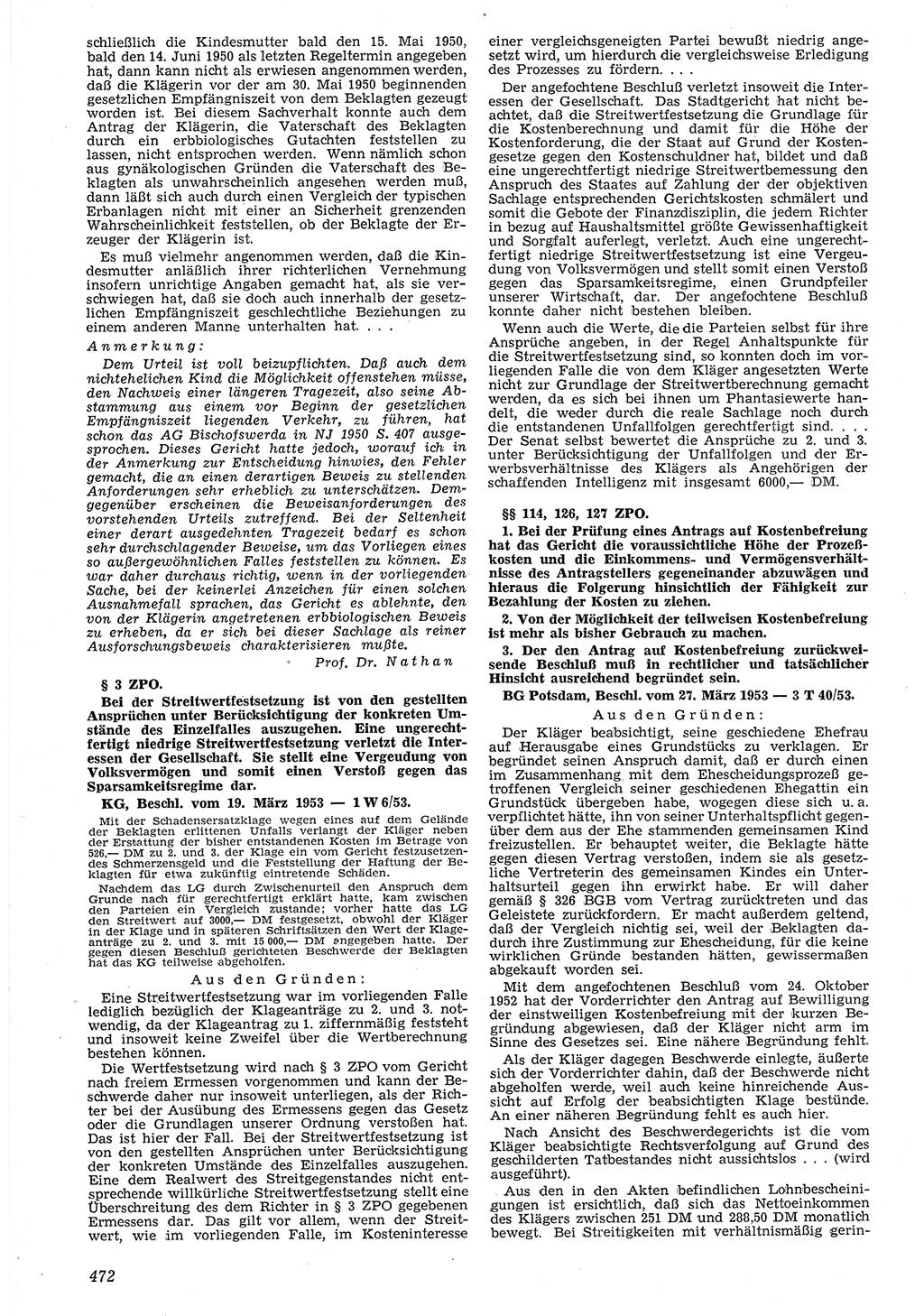 Neue Justiz (NJ), Zeitschrift für Recht und Rechtswissenschaft [Deutsche Demokratische Republik (DDR)], 7. Jahrgang 1953, Seite 472 (NJ DDR 1953, S. 472)