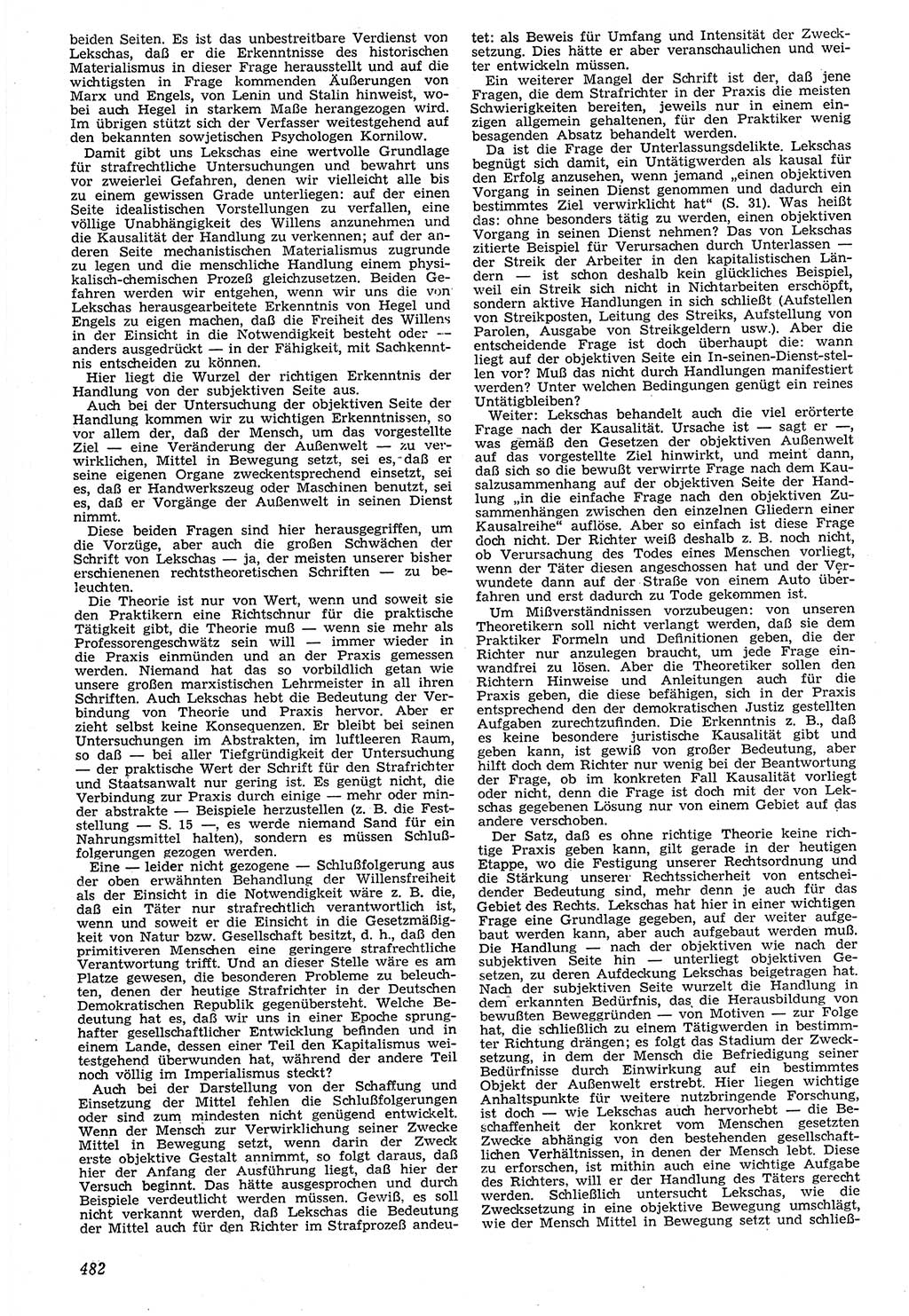 Neue Justiz (NJ), Zeitschrift für Recht und Rechtswissenschaft [Deutsche Demokratische Republik (DDR)], 7. Jahrgang 1953, Seite 482 (NJ DDR 1953, S. 482)
