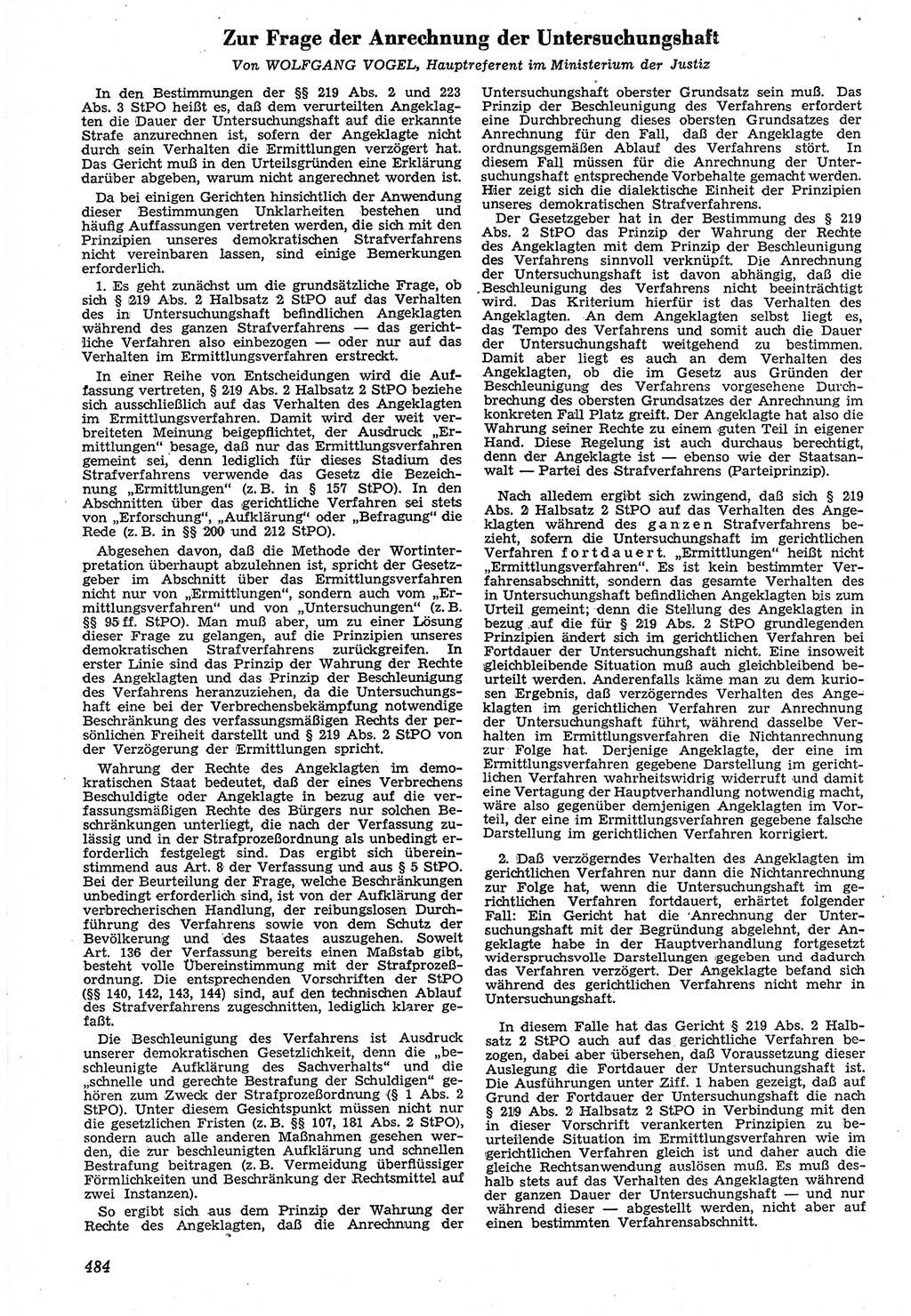 Neue Justiz (NJ), Zeitschrift für Recht und Rechtswissenschaft [Deutsche Demokratische Republik (DDR)], 7. Jahrgang 1953, Seite 484 (NJ DDR 1953, S. 484)