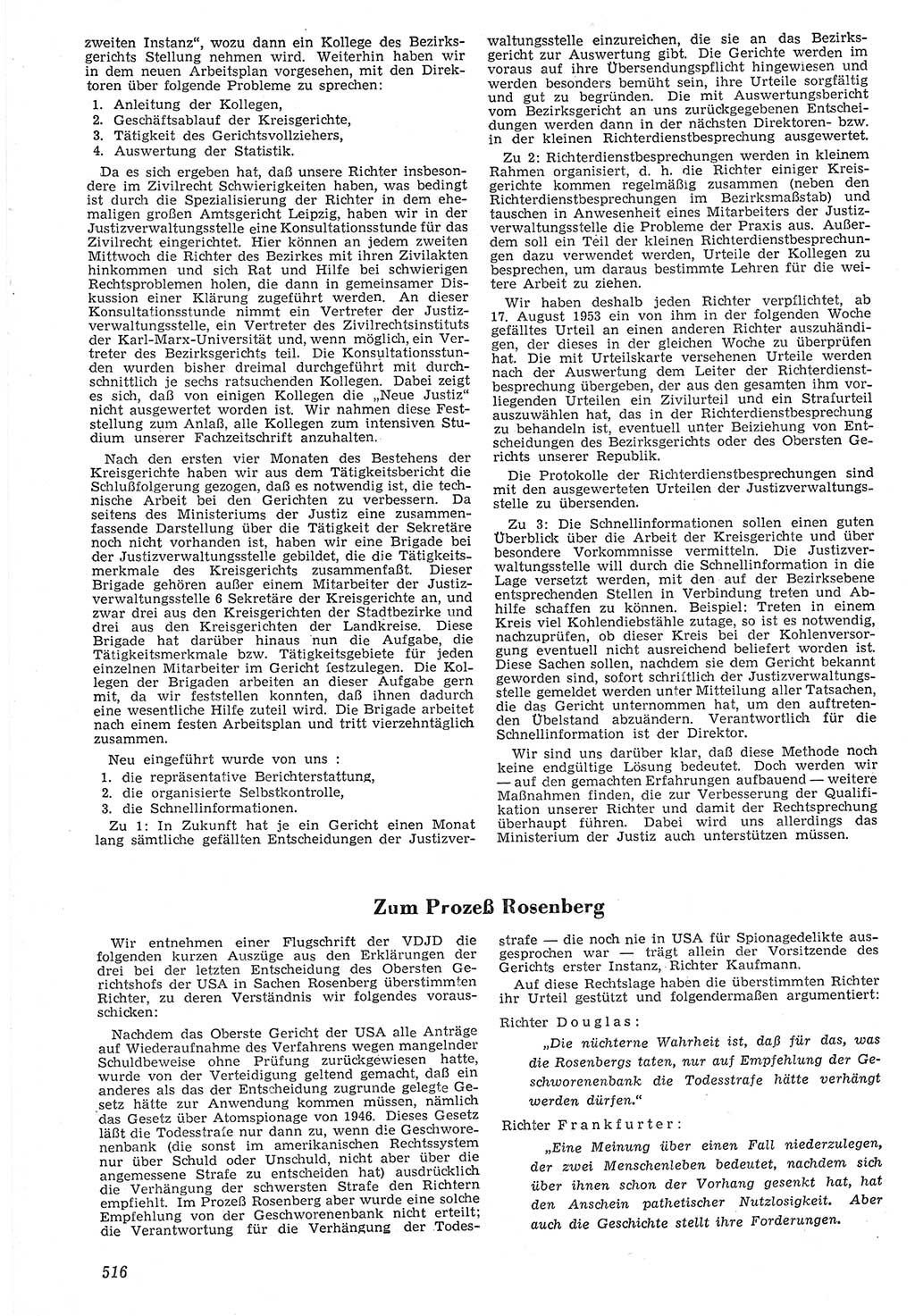 Neue Justiz (NJ), Zeitschrift für Recht und Rechtswissenschaft [Deutsche Demokratische Republik (DDR)], 7. Jahrgang 1953, Seite 516 (NJ DDR 1953, S. 516)
