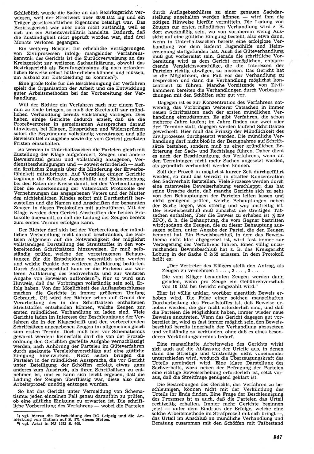 Neue Justiz (NJ), Zeitschrift für Recht und Rechtswissenschaft [Deutsche Demokratische Republik (DDR)], 7. Jahrgang 1953, Seite 547 (NJ DDR 1953, S. 547)