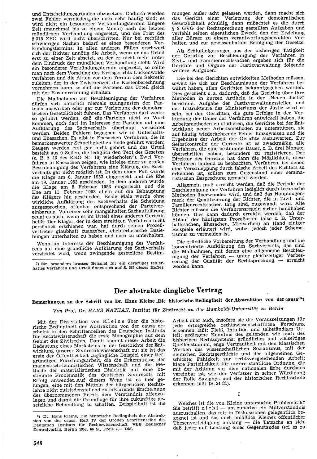 Neue Justiz (NJ), Zeitschrift für Recht und Rechtswissenschaft [Deutsche Demokratische Republik (DDR)], 7. Jahrgang 1953, Seite 548 (NJ DDR 1953, S. 548)