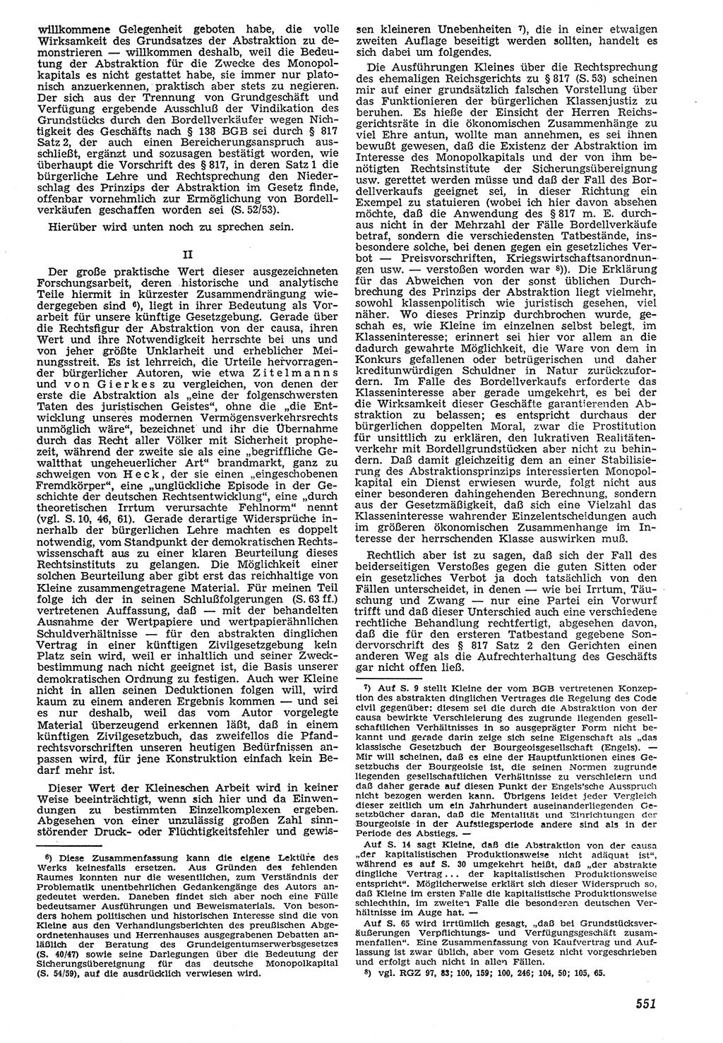 Neue Justiz (NJ), Zeitschrift für Recht und Rechtswissenschaft [Deutsche Demokratische Republik (DDR)], 7. Jahrgang 1953, Seite 551 (NJ DDR 1953, S. 551)